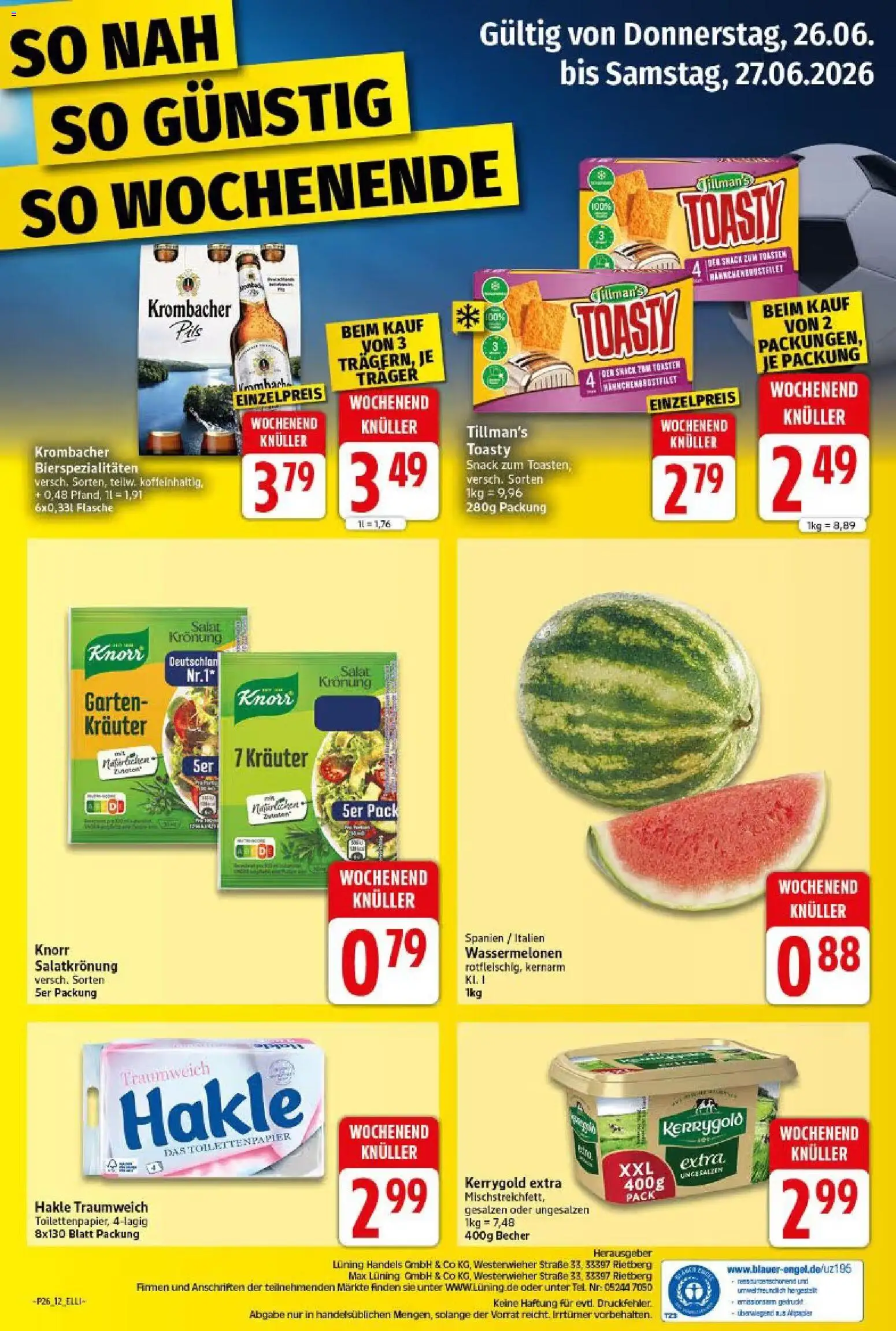 Elli Markt Prospekt Langenberg – gültig ab 22.06.2026 | Seite: 12 | Produkte: Toaster, Pils, Knorr, Toilettenpapier