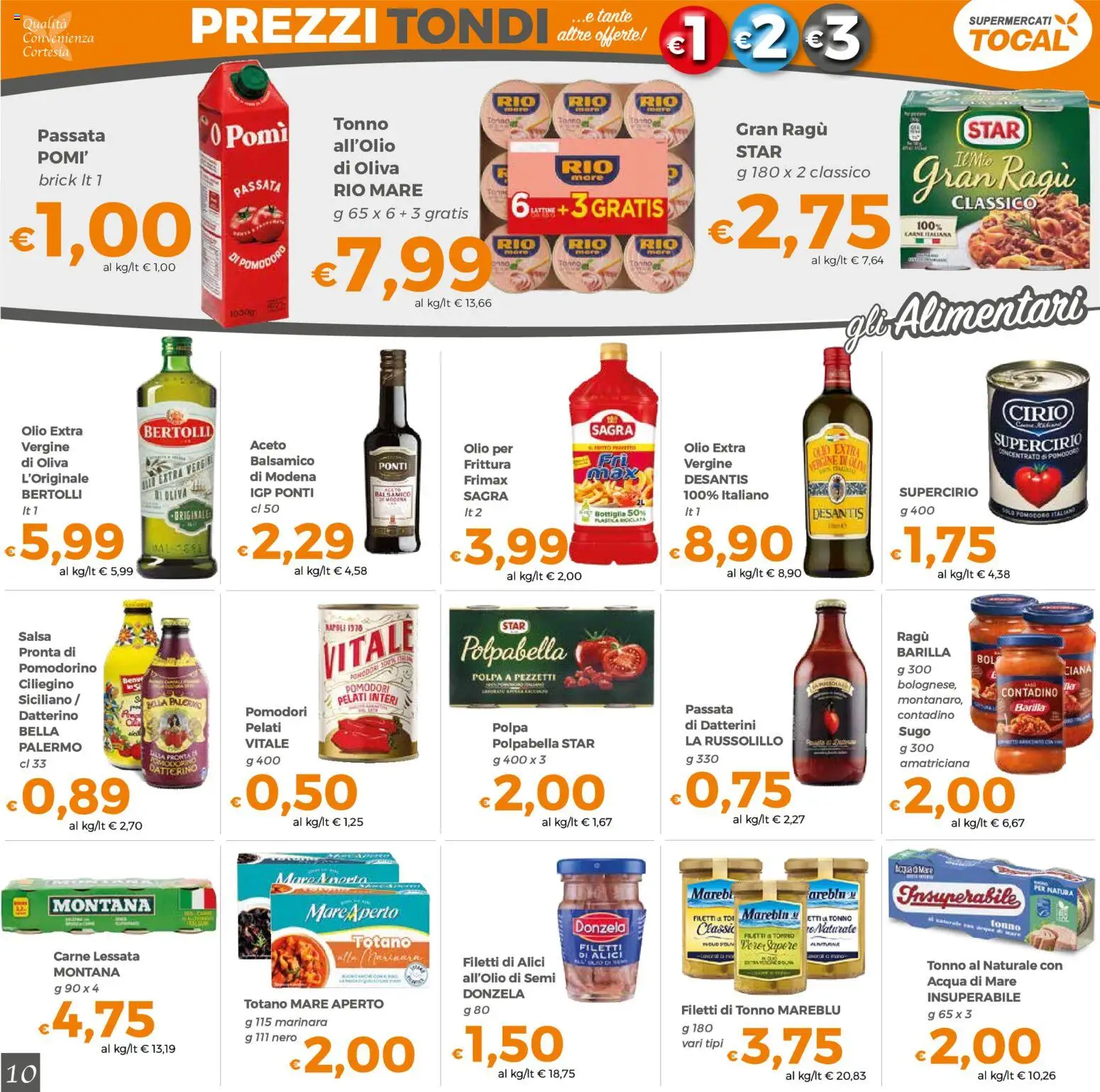 Volantino Tocal del 22/09/2026 | Pagina: 10 | Prodotti: Pomodori, Tonno, Carne, Sugo