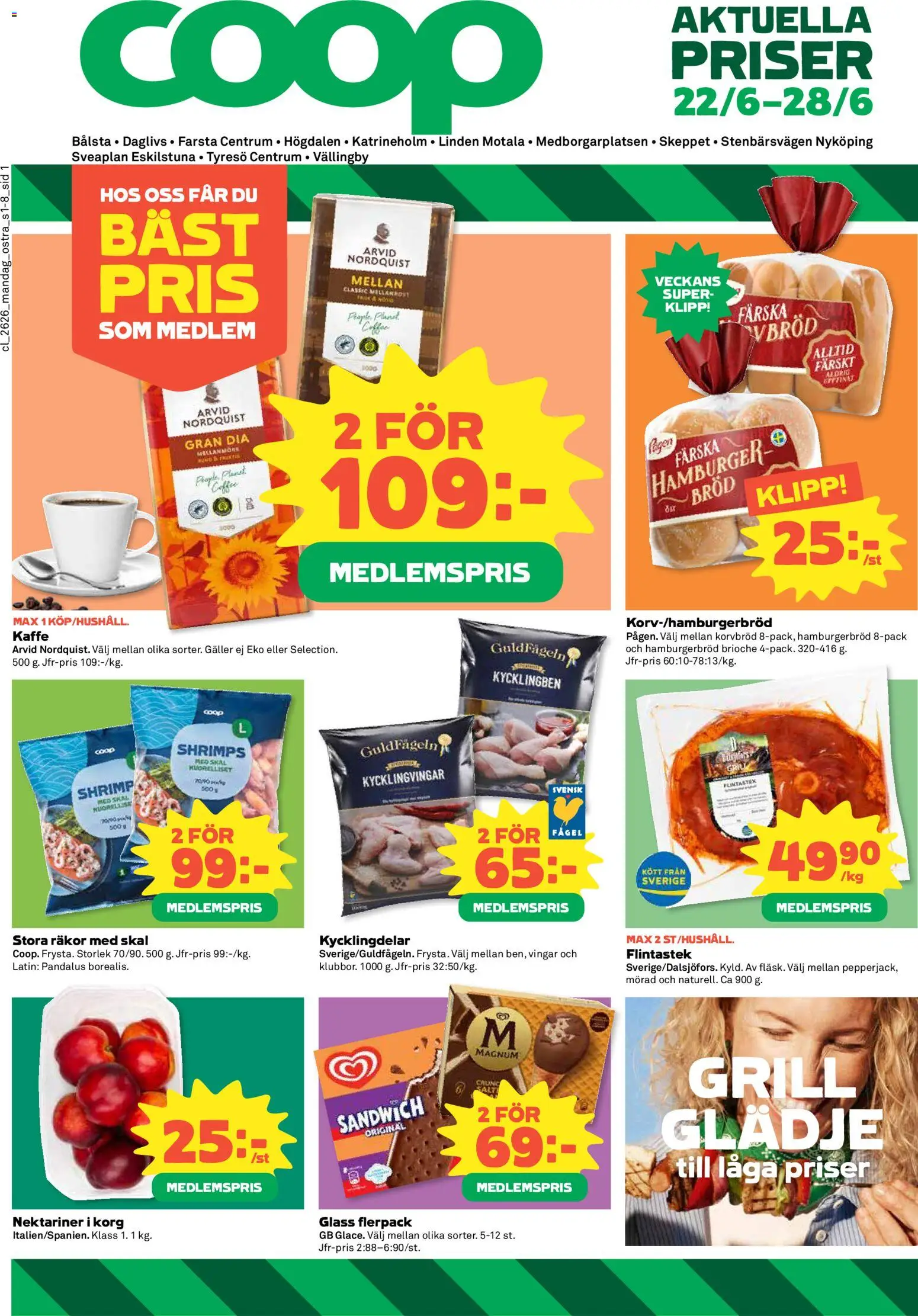 Coop Daglivs reklamblad aktuell från 22.06.2026 | Sida: 1