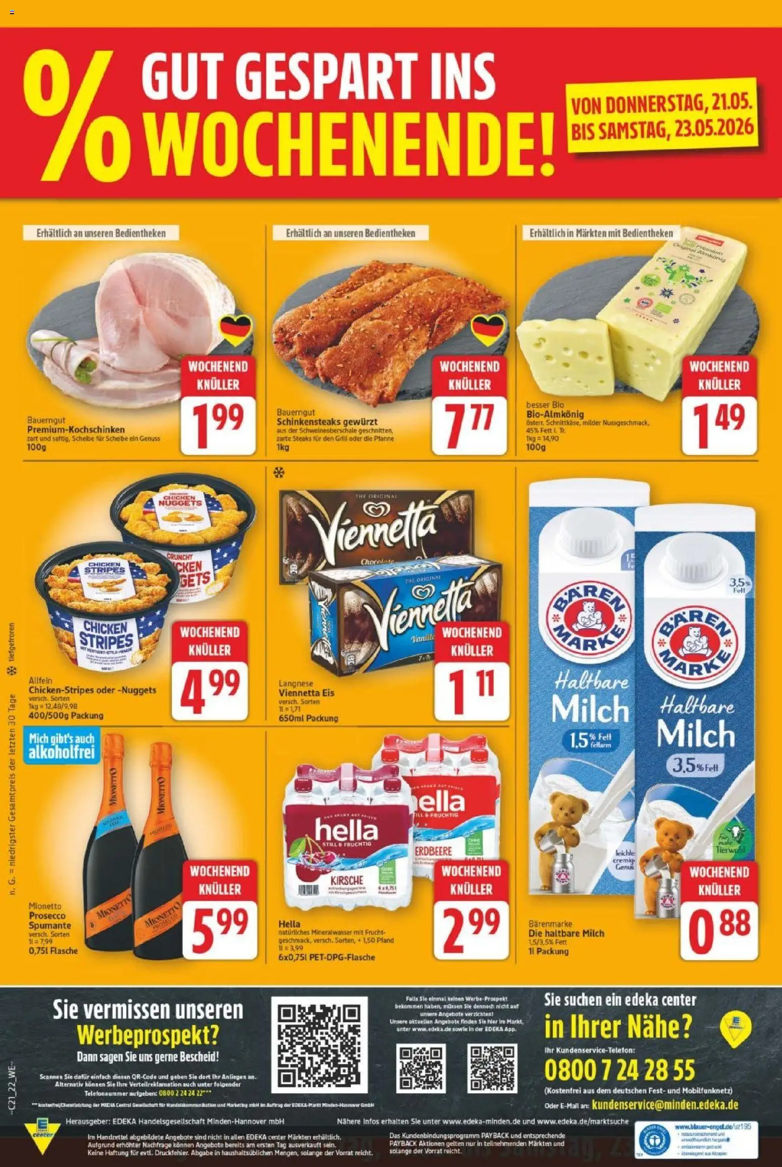E center Prospekt 	 – gültig ab 18.05.2026 | Seite: 28 | Produkte: Grill, Langnese, Hella, Bauerngut
