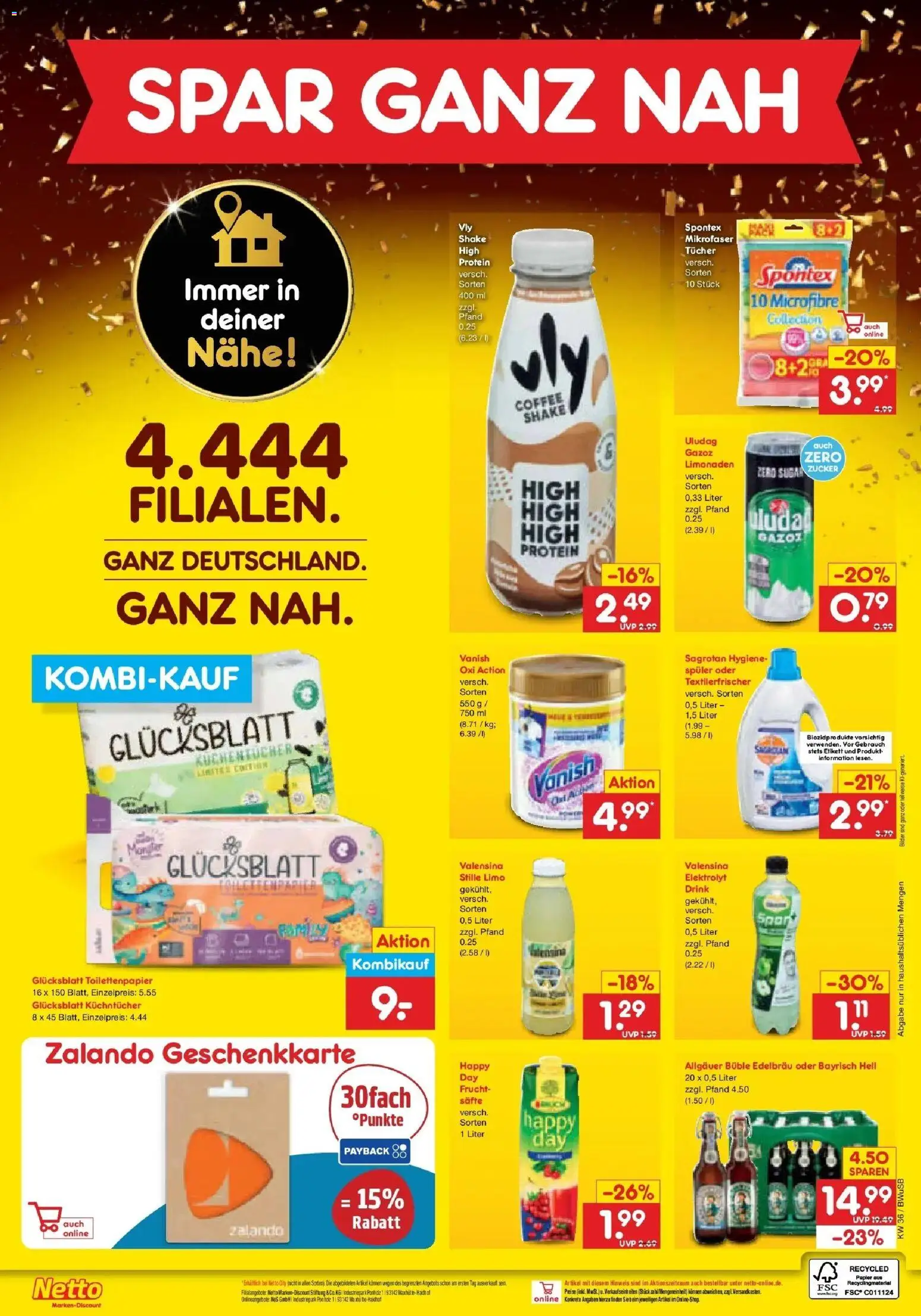 Netto Marken-Discount Prospekt Stemwede-Dielingen (ab 31.08.2026) » Angebote | Seite: 3 | Produkte: Valensina, Bilder, Zucker, Toilettenpapier