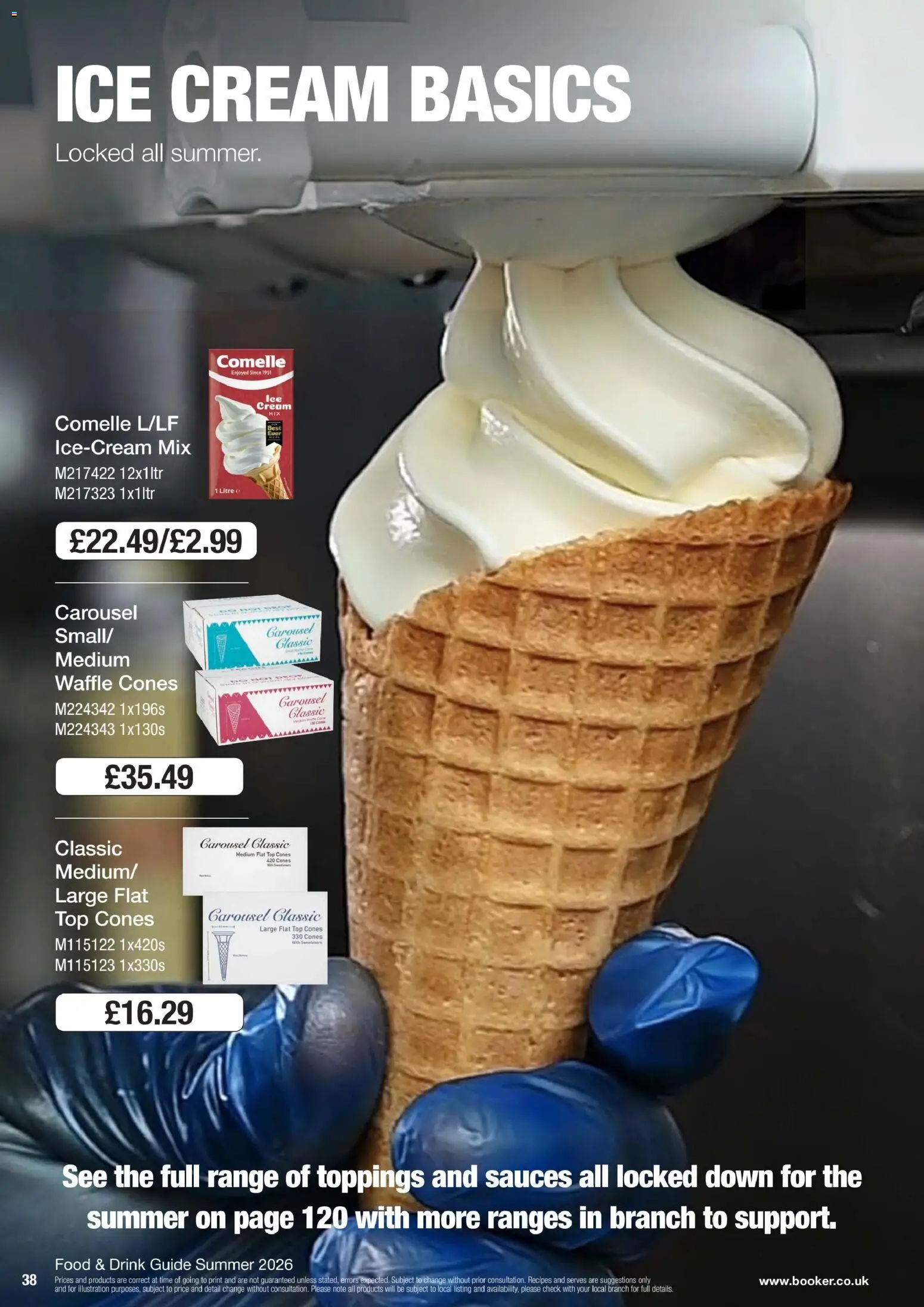 {H1} | Page: 38 | Products: Ice, Cream, Ice cream, Sauces