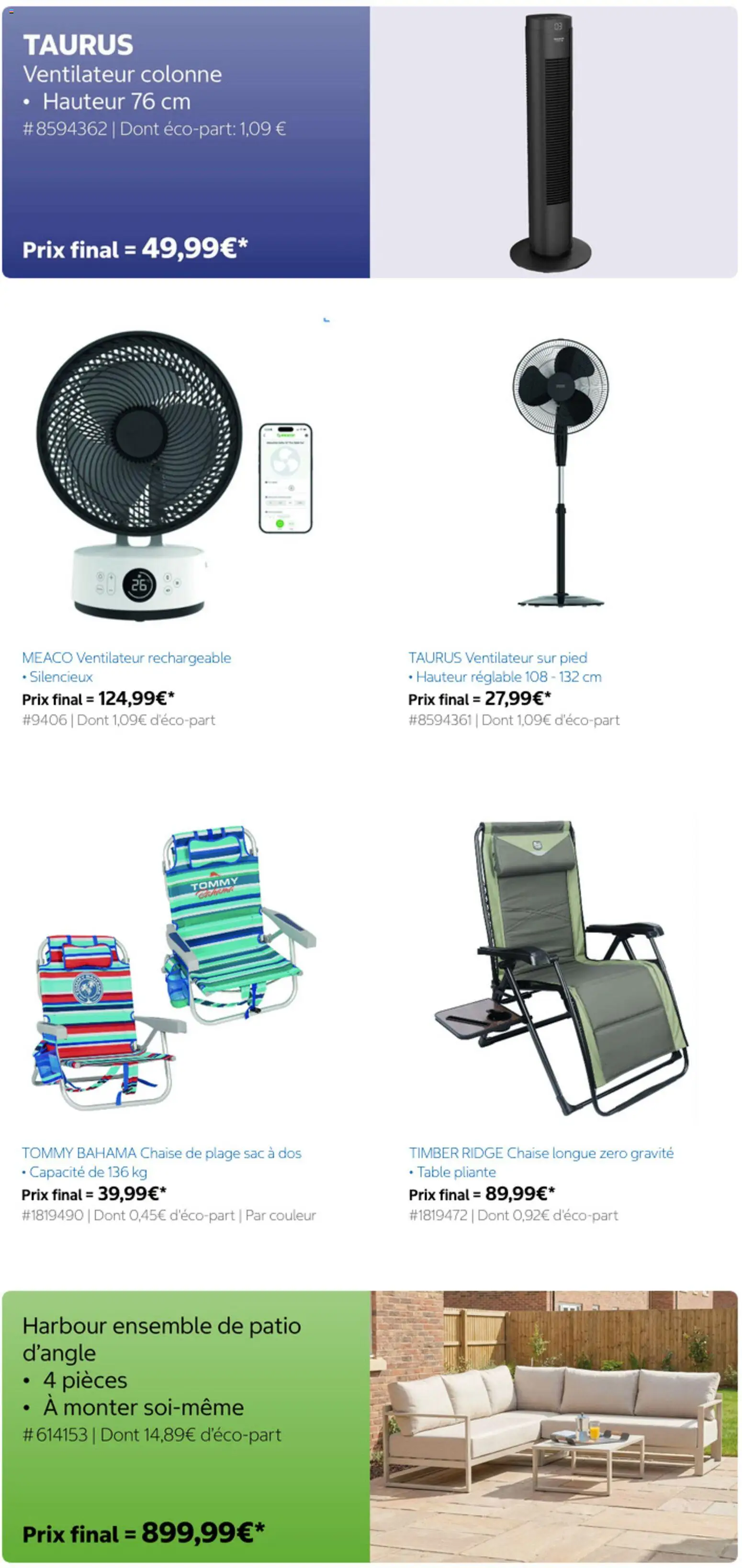{H1} | Page: 3 | Produits: Sac, Ventilateur, Table pliante, Sac à dos