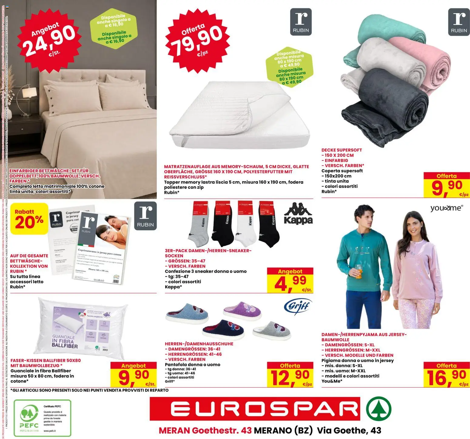 Volantino Eurospar del 17/09/2026 | Pagina: 24 | Prodotti: Pigiama, Letto, Coperta, Coprimaterasso