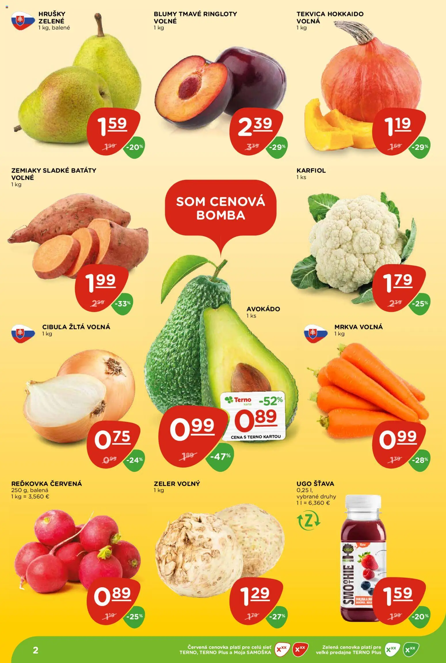 Nové Terno akcie – leták je platný od 22.10.2026 | Strana: 2 | Produkty: Karfiol, Zemiaky, Cibuľa, Zeler