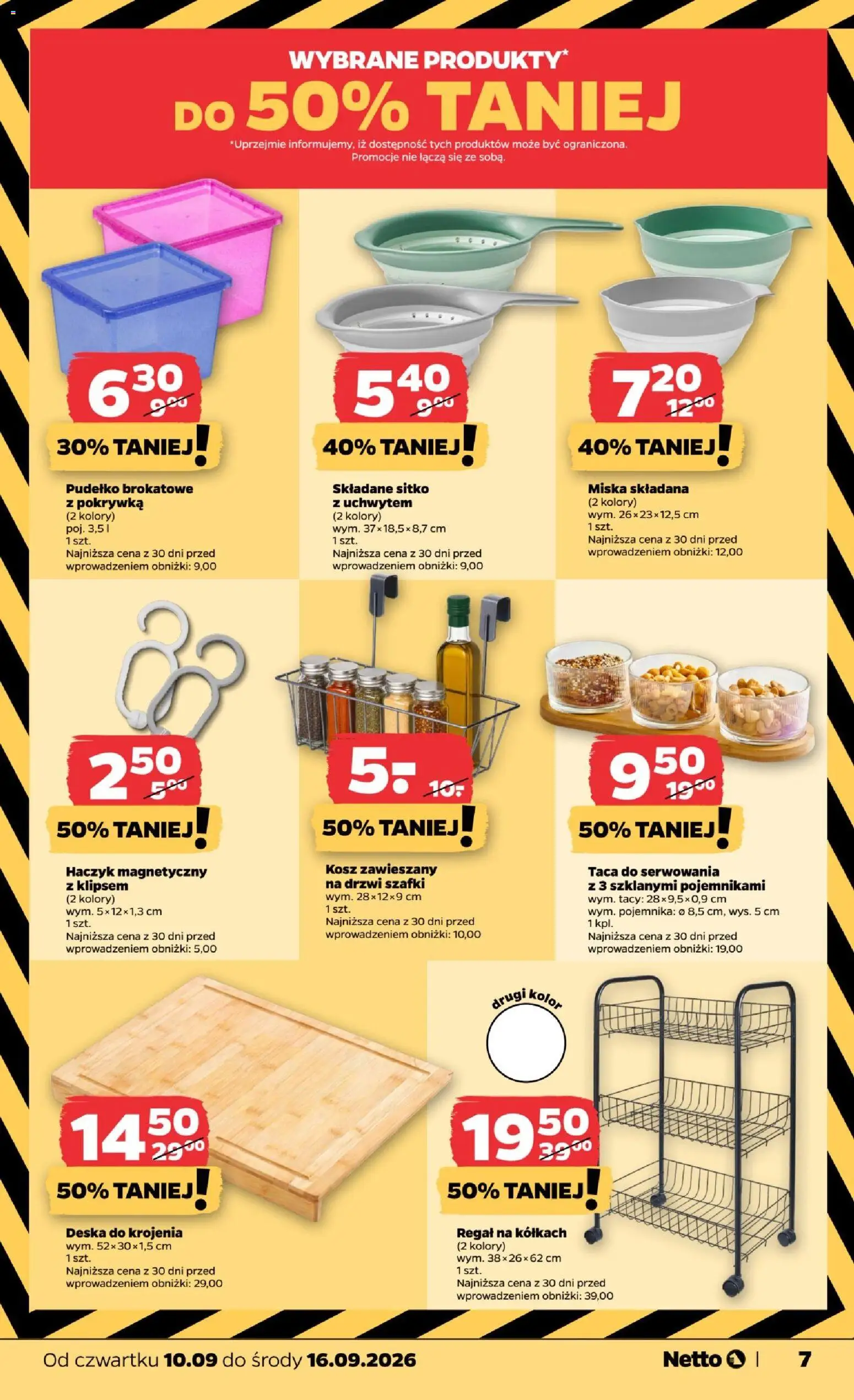 Netto gazetka od czwartku NonFood od 10.09.2026 | Strona: 7 | Produkty: Magnetic, Kosz, Drzwi, Deska do krojenia