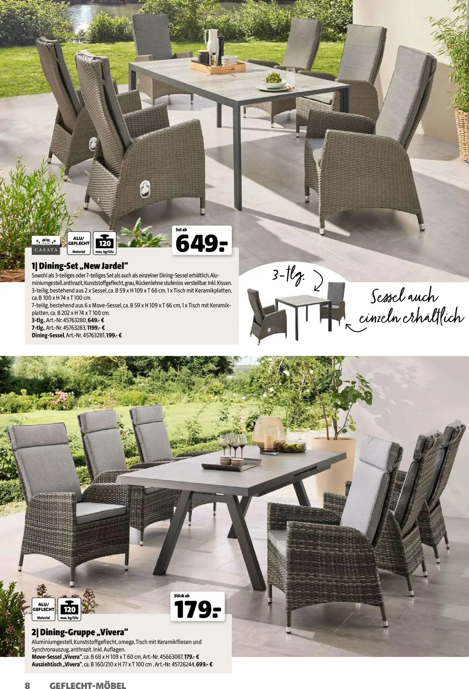 Hagebau Gartenjahr gültig ab 13.03.2026 | Seite: 8 | Produkte: Sessel, Tisch