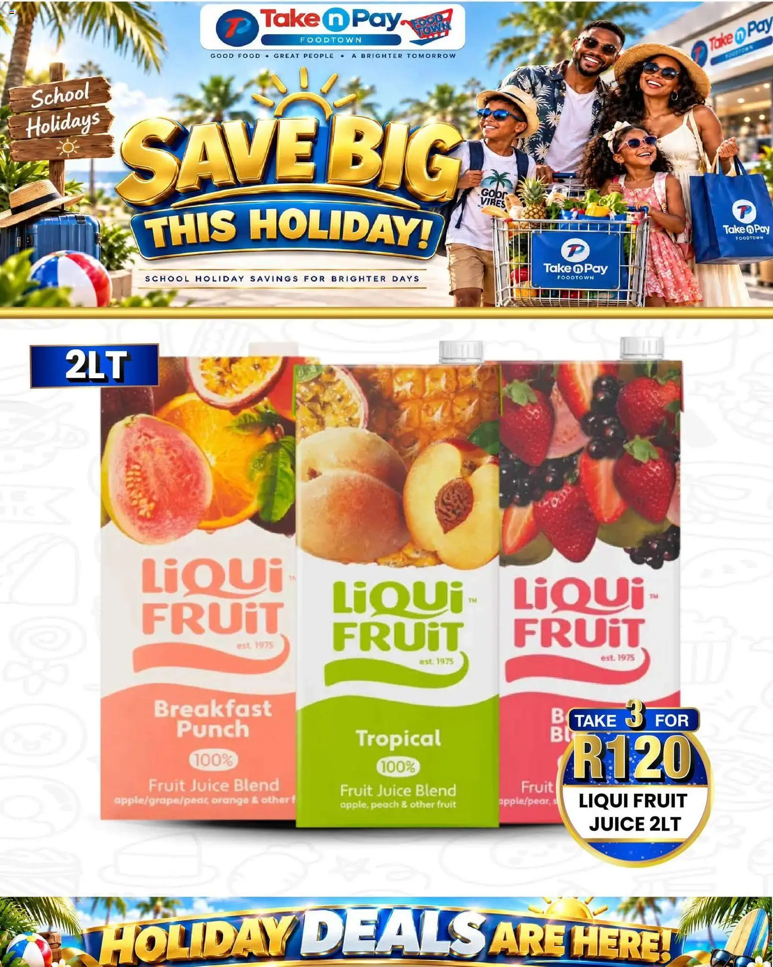 New Take n Pay catalogue – valid from 28/09/2026 | Page: 3 | Products: Breakfast, Juice, Fruit, Peach