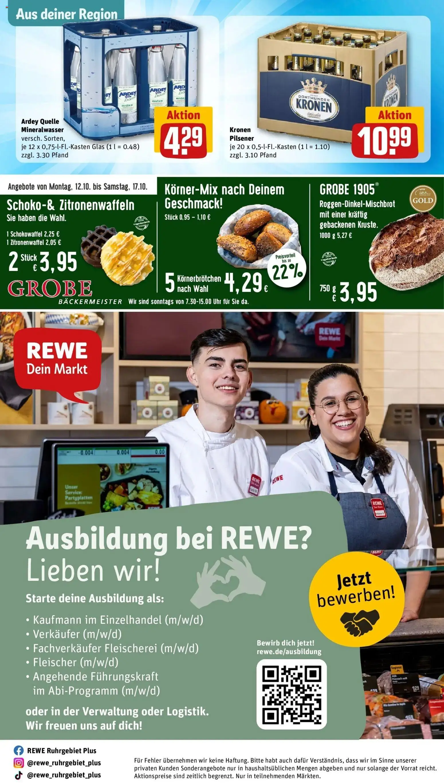 REWE Prospekt ab 12.10.2026 zum Blättern » Angebote | Seite: 33 | Produkte: Mineralwasser, Uhr