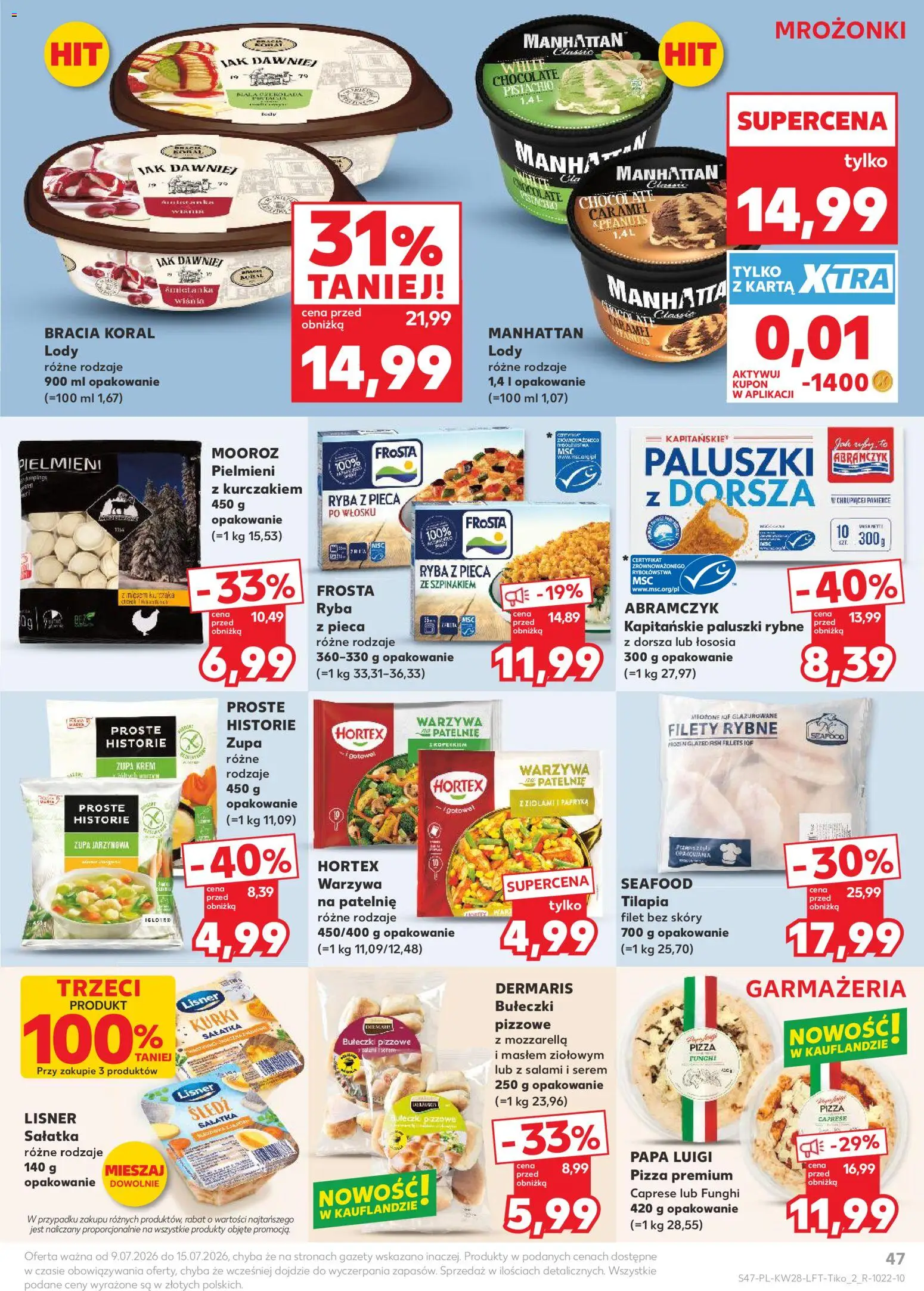 Kaufland Polsko leták od 09.07.2026 | Strana: 47 | Produkty: Ryba, Krém, Manhattan, Mozzarella
