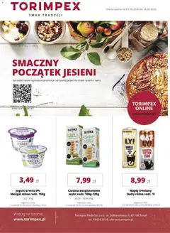Pogląd oferty "Torimpex gazetka" - ważna od 07.09.2026 | Strona: 1 | Produkty: Napój owsiany, Ciastka bezglutenowe, Jogurt, Ciastka