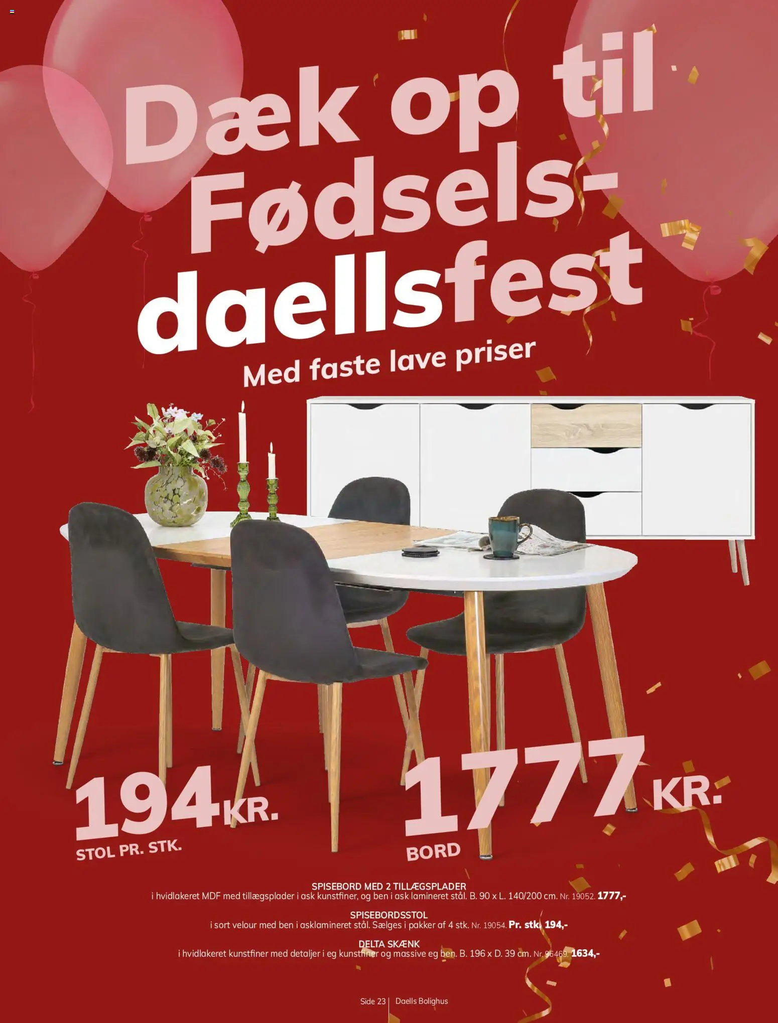 Daells Bolighus tilbudsavis – gyldig fra 23/09/2026 | Side: 23 | Produkter: Bord, Stol, Skænk