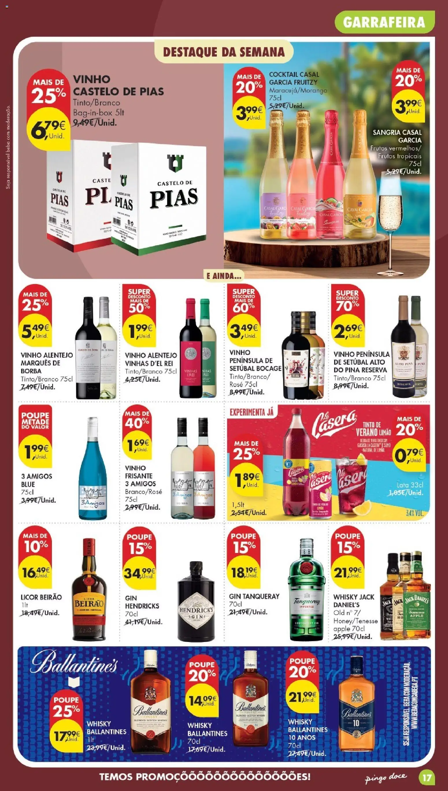 Pingo Doce Poupe Esta Semana Madeira │ válido de 11/08/2026 | Página: 17 | Produtos: Sumo, Vinho, Gin, Ballantine's