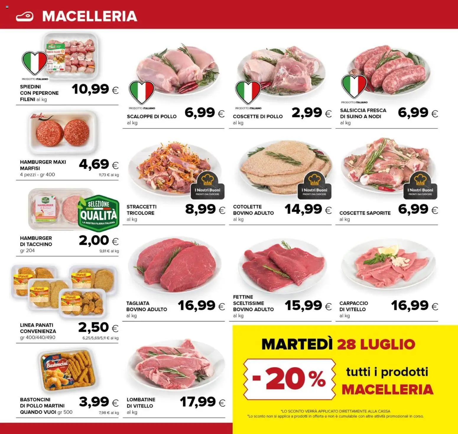 Volantino Oasi del 16/07/2026 | Pagina: 6 | Prodotti: Pollo, Tacchino, Vitello, Hamburger