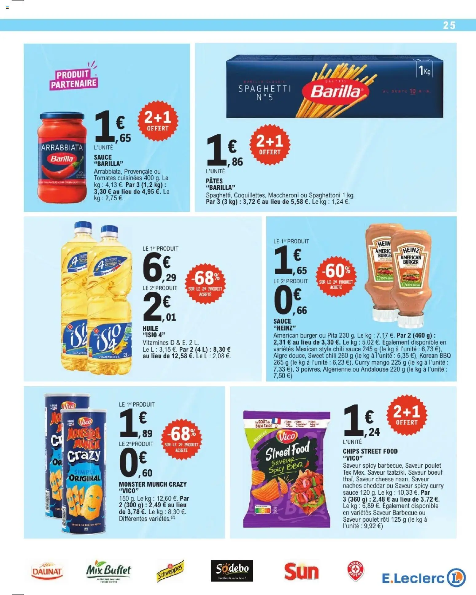 {H1} | Page: 25 | Produits: Huile, Tomates, Pâtes, Chips