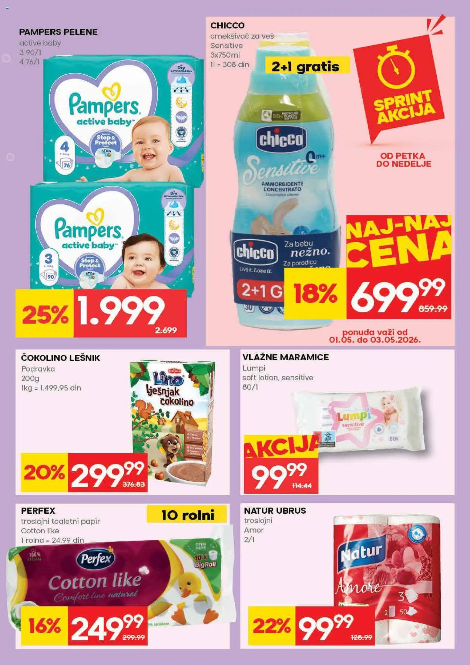 Mercator katalog - važi od 30.04.2026 | Strana: 29 | Proizvode: Pampers, Lešnik, Podravka, Omekšivač za veš