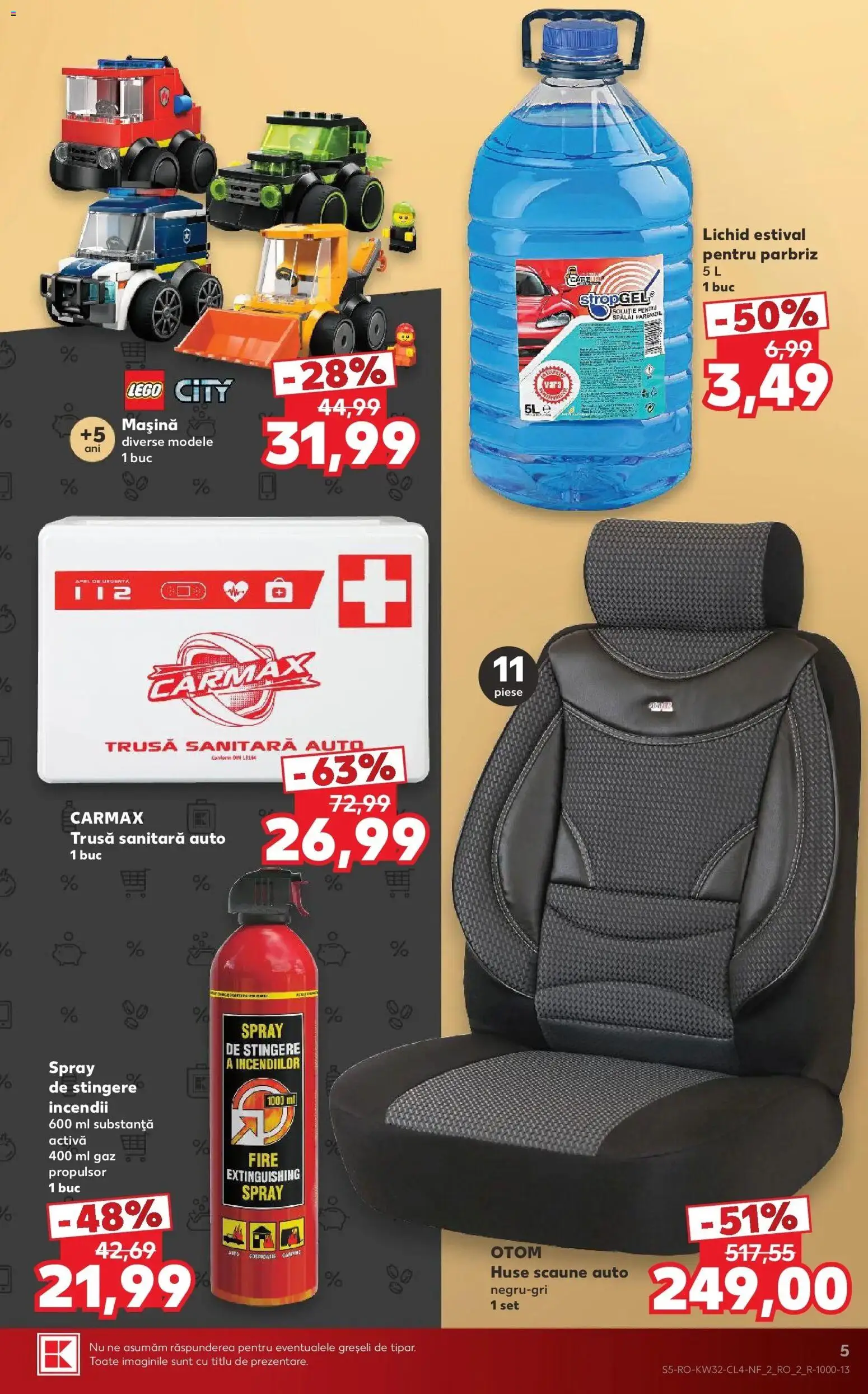 Noul catalog Kaufland – valabil de la 05.08.2026 | Pagină: 5 | Produse: Parbriz, LEGO, Scaune