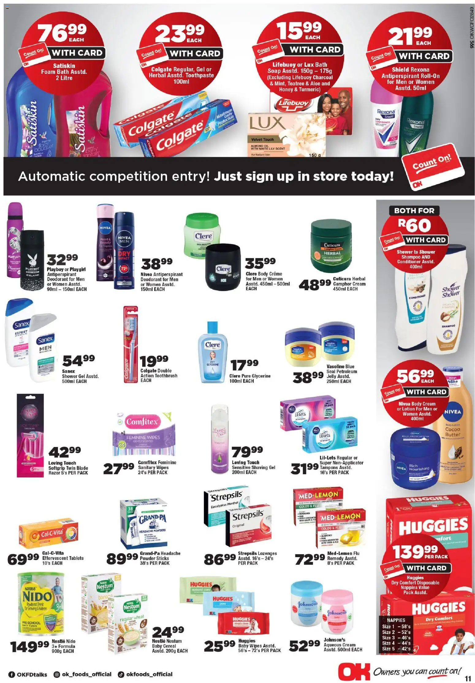 New OK Foods catalogue – valid from 25.05.2026 | Page: 11 | Products: Bath, Lozenges, Deodorant, Antiperspirant