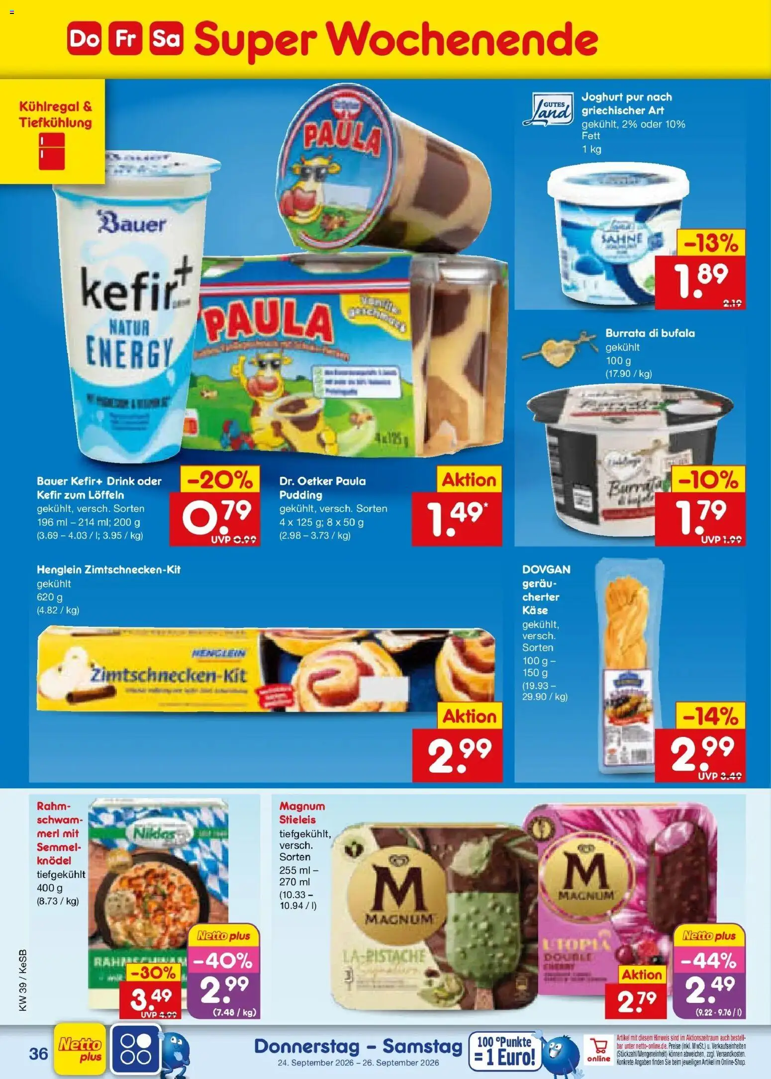 Netto Marken-Discount Prospekt Kruft – gültig ab 21.09.2026 | Seite: 52 | Produkte: Energy, Joghurt, Pudding, Burrata