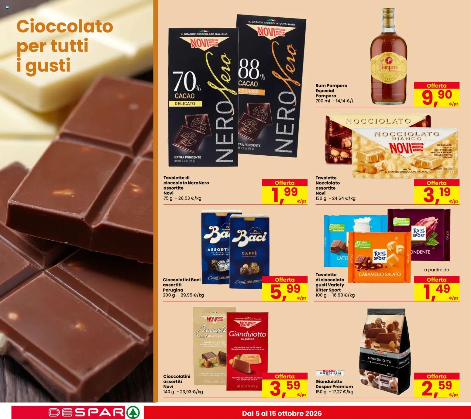 Volantino Despar del 06/10/2026 | Pagina: 14 | Prodotti: Caffè, Latte, Nocciole, Cacao
