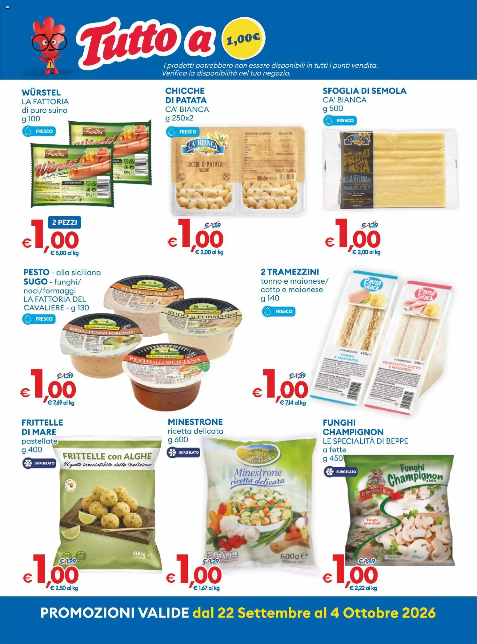 Volantino MD Discount del 22/09/2026 | Pagina: 3 | Prodotti: Minestrone, Pasta, Noci, Sugo