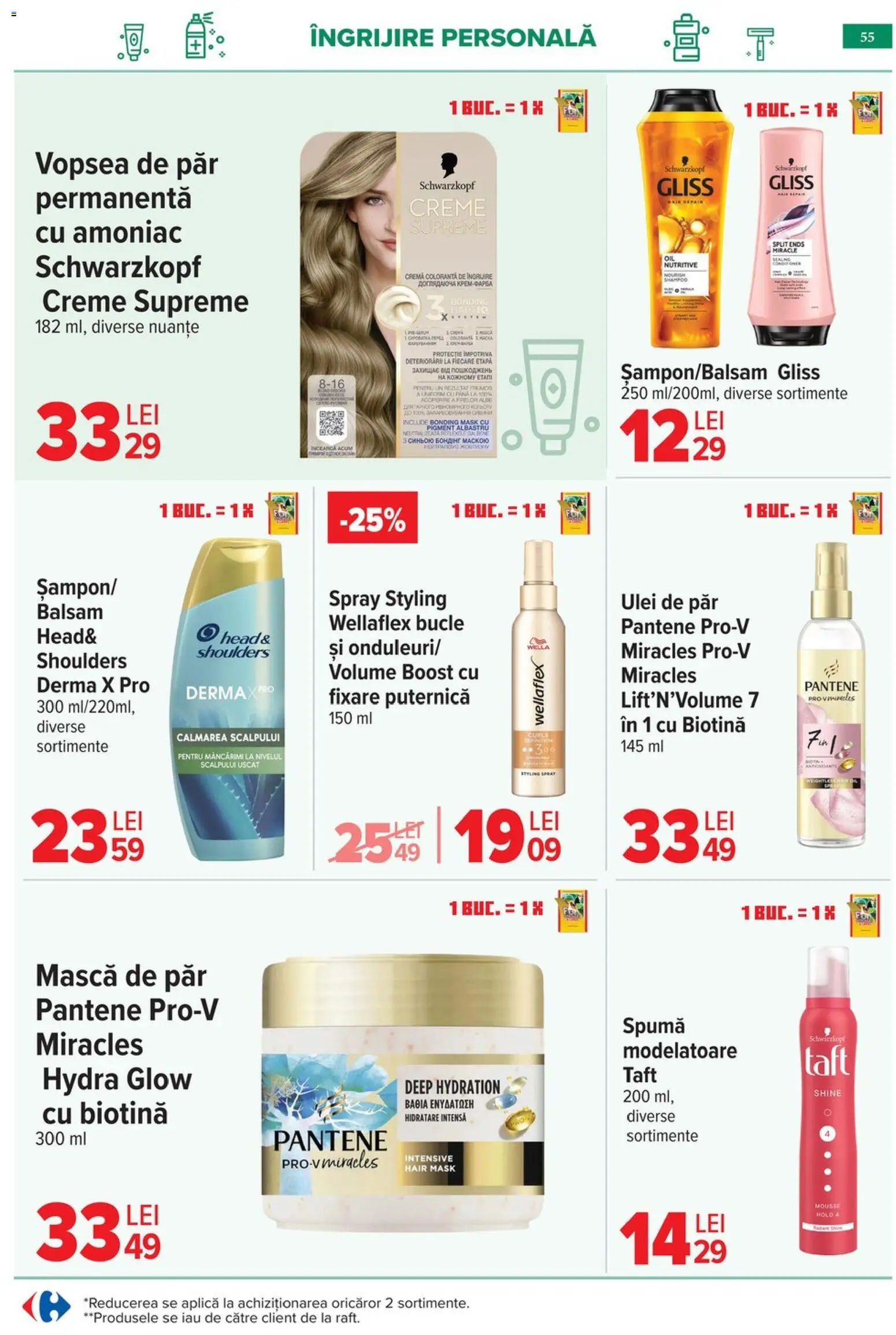 Noul catalog Carrefour – valabil de la 06.05.2026 | Pagină: 58 | Produse: Balsam, Mască de păr, Ulei, Vopsea de păr