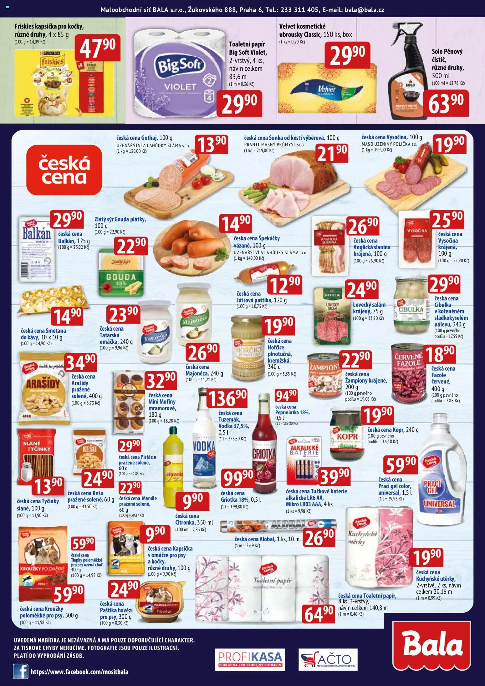 BALA velký leták + od 02.09.2026 | Strana: 6 | Produkty: Prací gel, Kuchyňské utěrky, Pokladna, Slanina