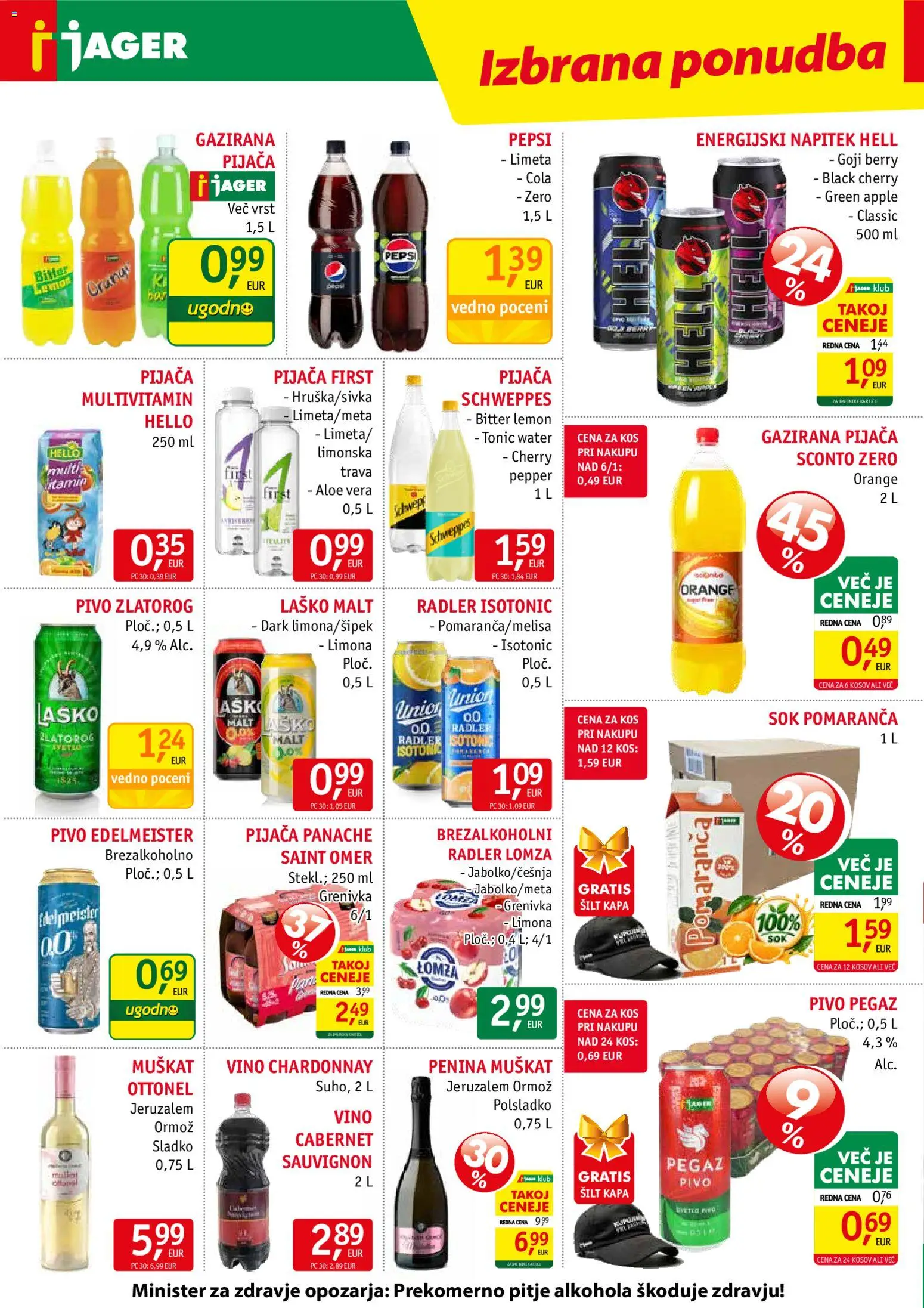 Novi Jager katalog ponudbe – veljaven od 02.09.2026 | Stran: 12 | Izdelki: Aloe Vera, Penina, Grenivka, Kapa