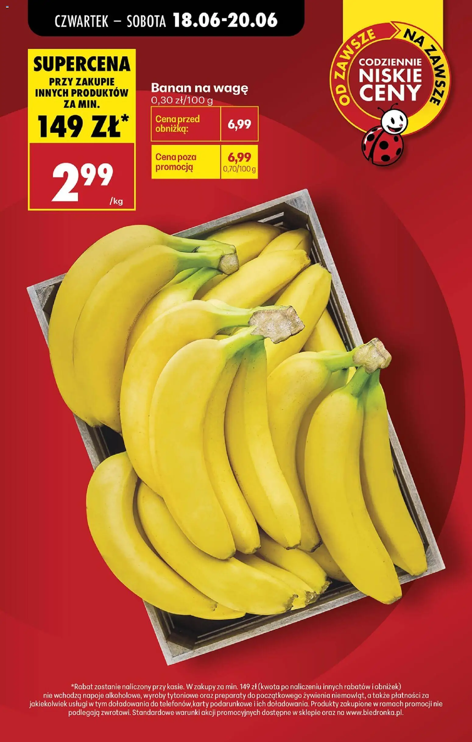 Biedronka gazetka od czwartku od 18.06.2026 | Strona: 3 | Produkty: Napoje, Banan