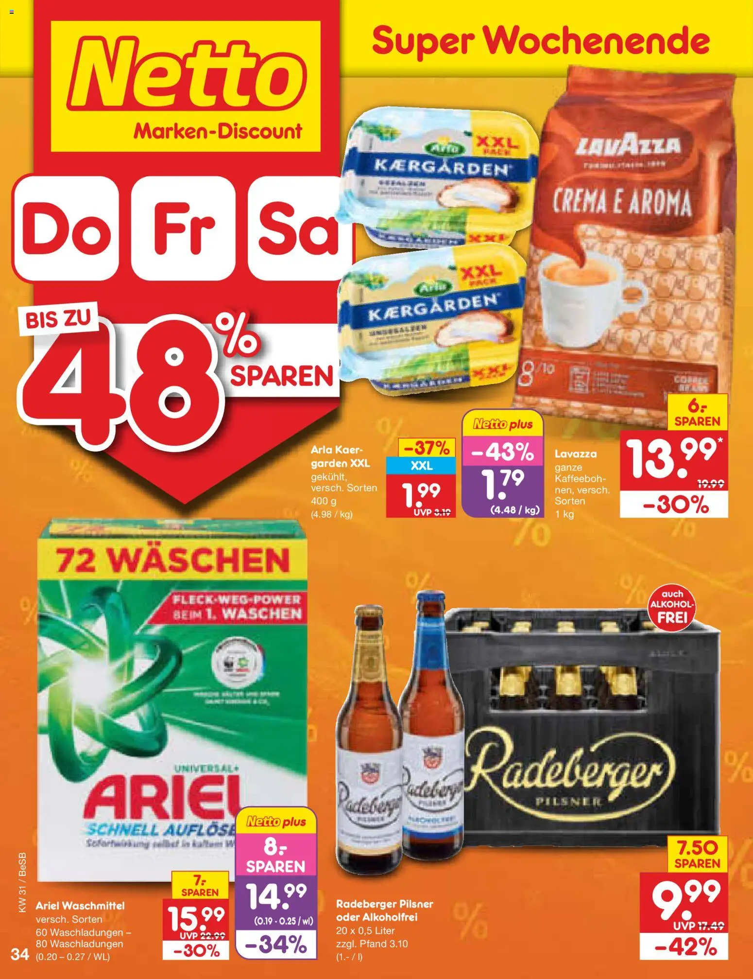Netto Marken-Discount Prospekt – gültig ab 27.07.2026 | Seite: 51 | Produkte: Lavazza, Ariel, Waschmittel, Radeberger pilsner