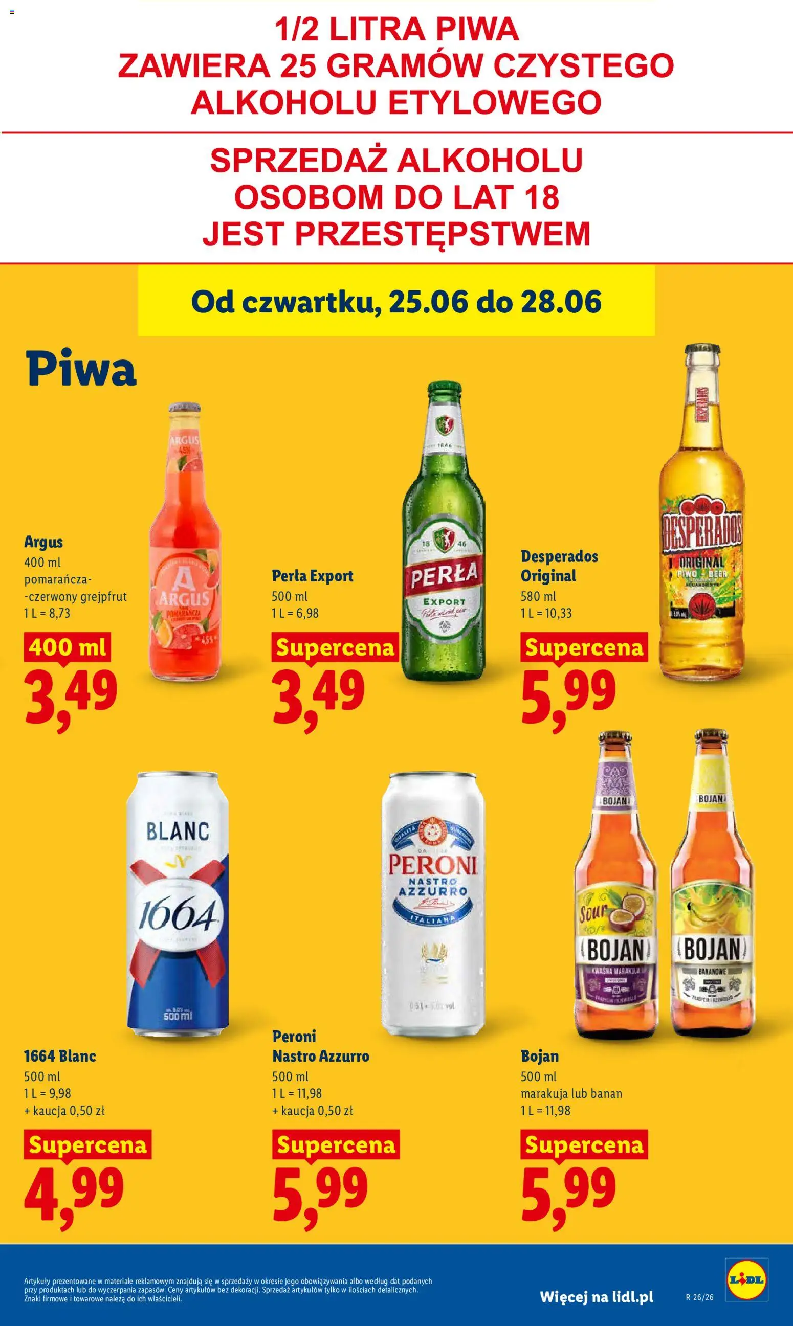 Lidl gazetka od 25.06.2026 | Strona: 73 | Produkty: Piwo, Banan, Grejpfrut