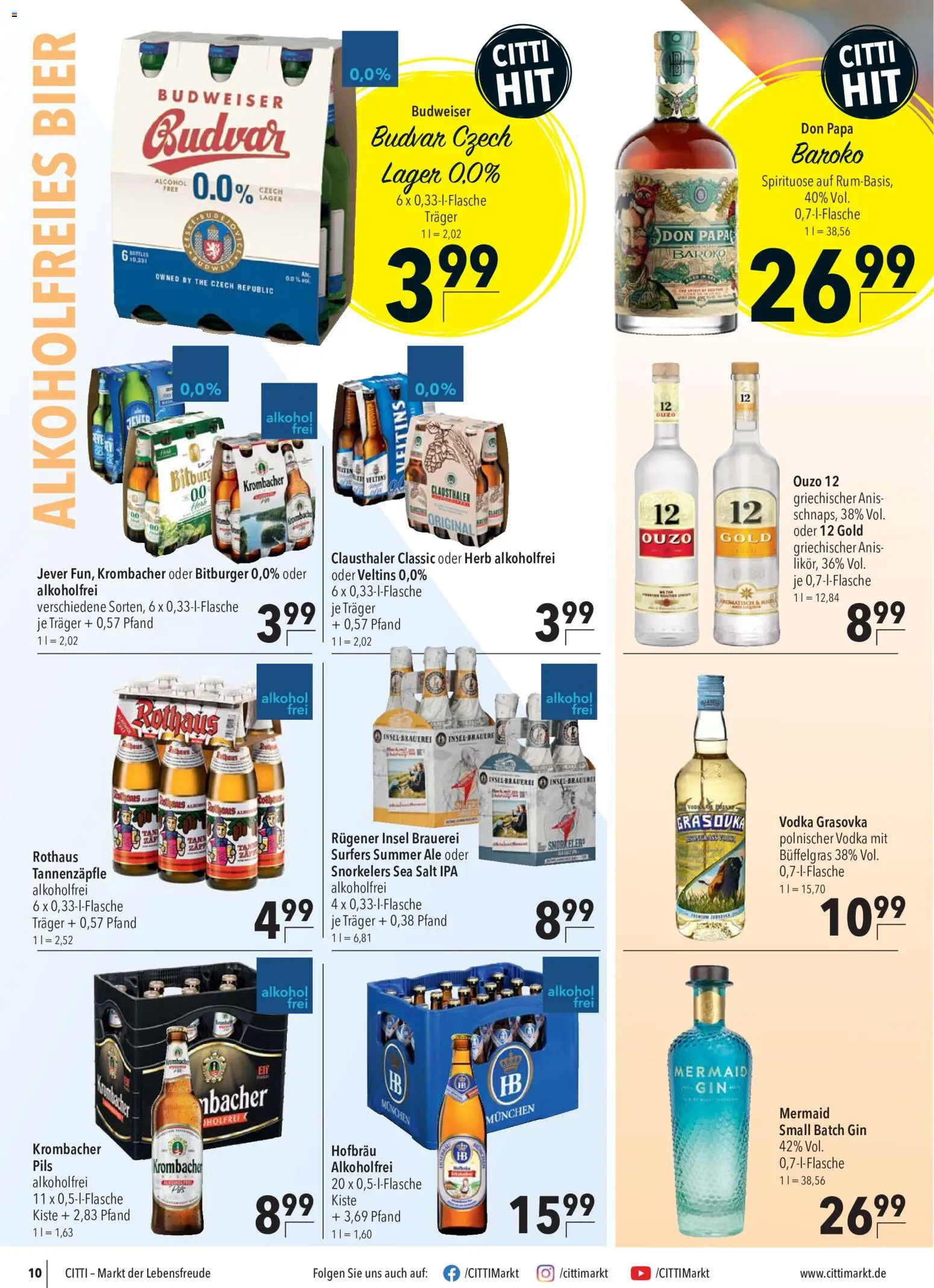 CITTI Markt Prospekt – gültig ab 08.07.2026 | Seite: 10 | Produkte: Bitburger, Ouzo 12, Ouzo, Krombacher