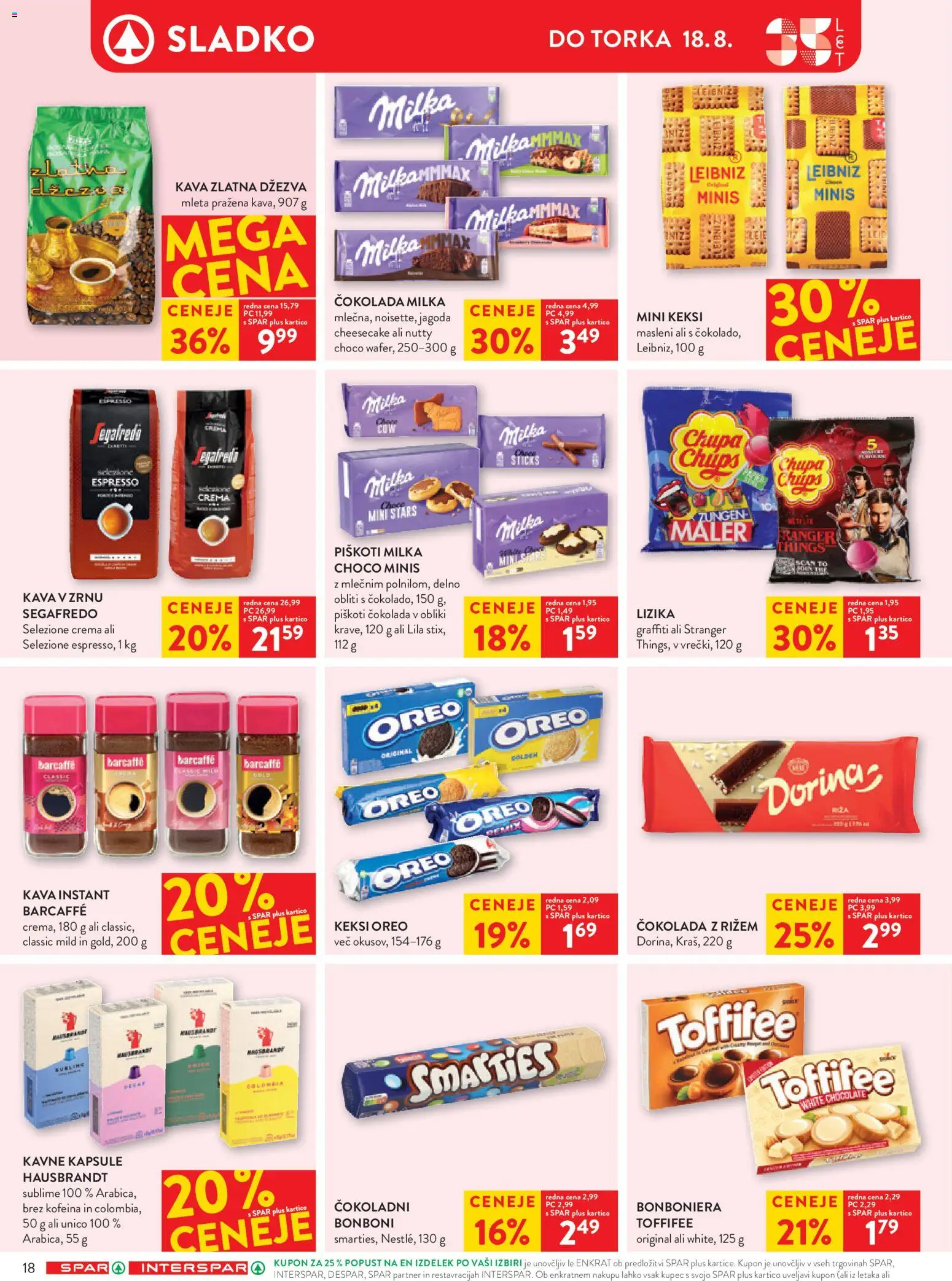 Novi Spar katalog ponudbe – veljaven od 12.08.2026 | Stran: 20 | Izdelki: Bonboni, Kavne kapsule, Kava, Cokolada