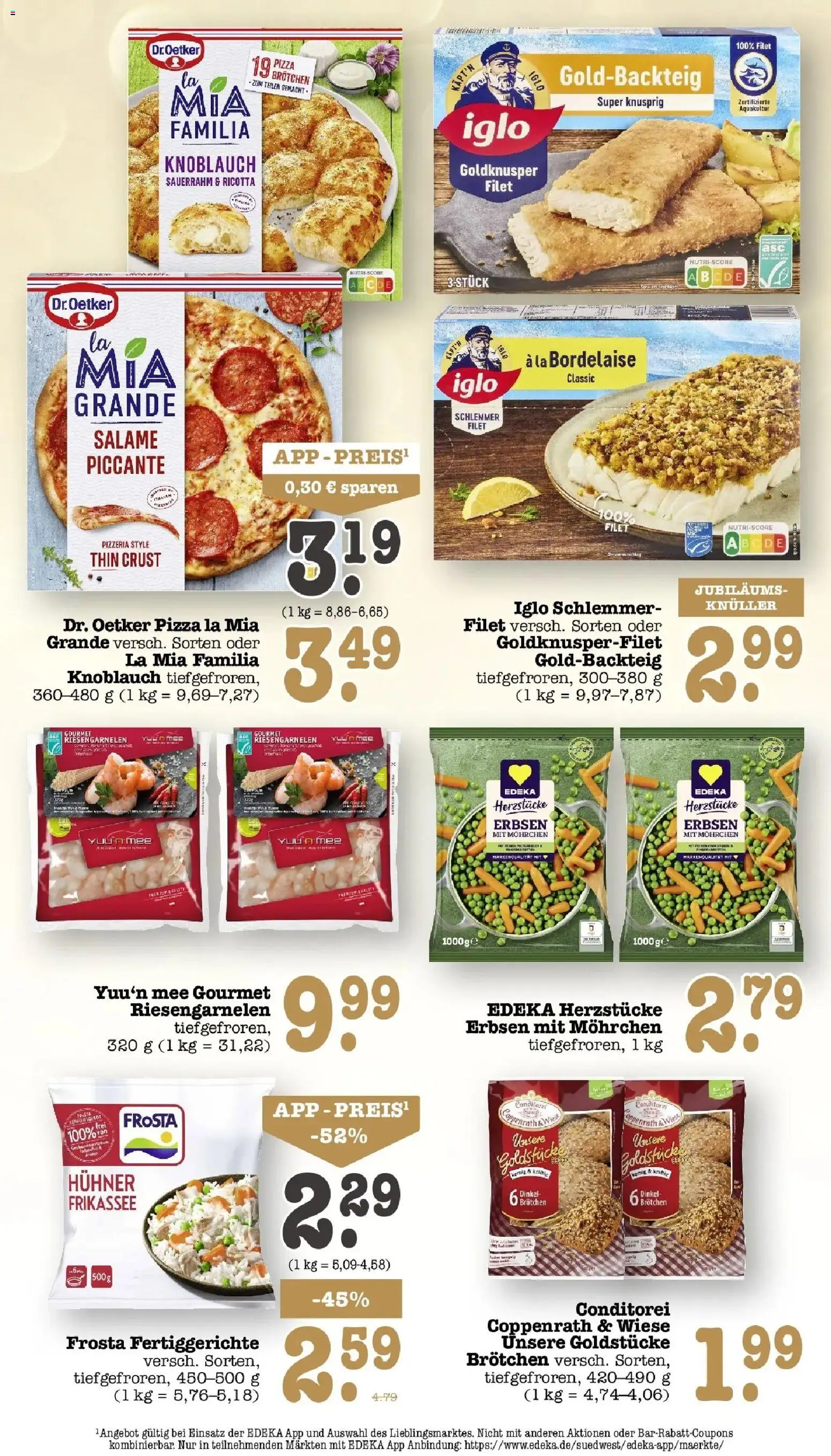 E center Prospekt Karlsruhe (ab 05.10.2026) zum Blättern | Seite: 32 | Produkte: Frosta, Knoblauch, Sauerrahm, Erbsen