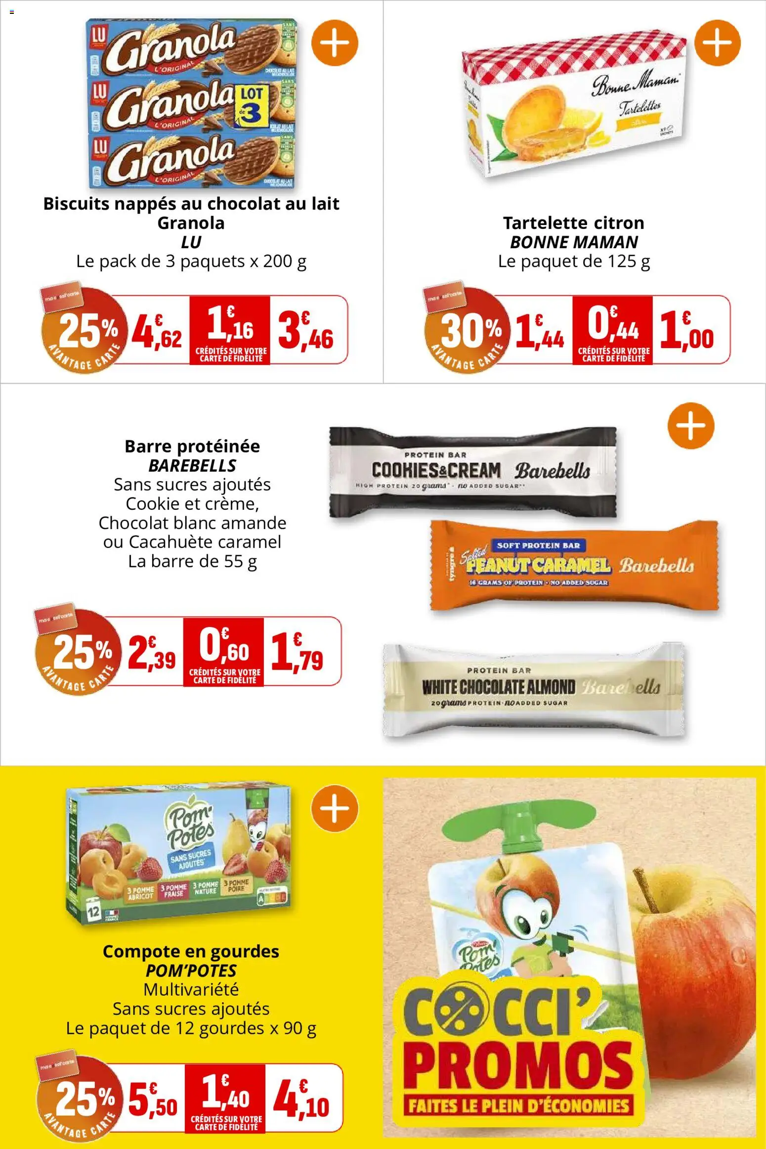 {H1} | Page: 23 | Produits: Cacahuète, Poire, Pomme, Chocolat