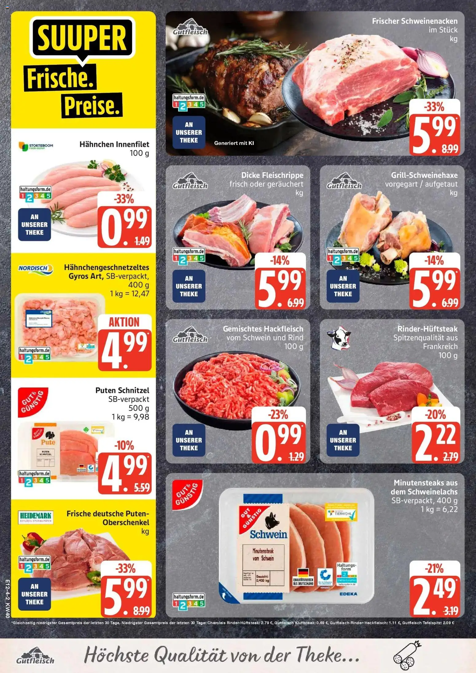 Edeka Prospekt Sterup (ab 28.09.2026) » Angebote Online | Seite: 4 | Produkte: Pute, Schweinenacken, Schnitzel, Gyros