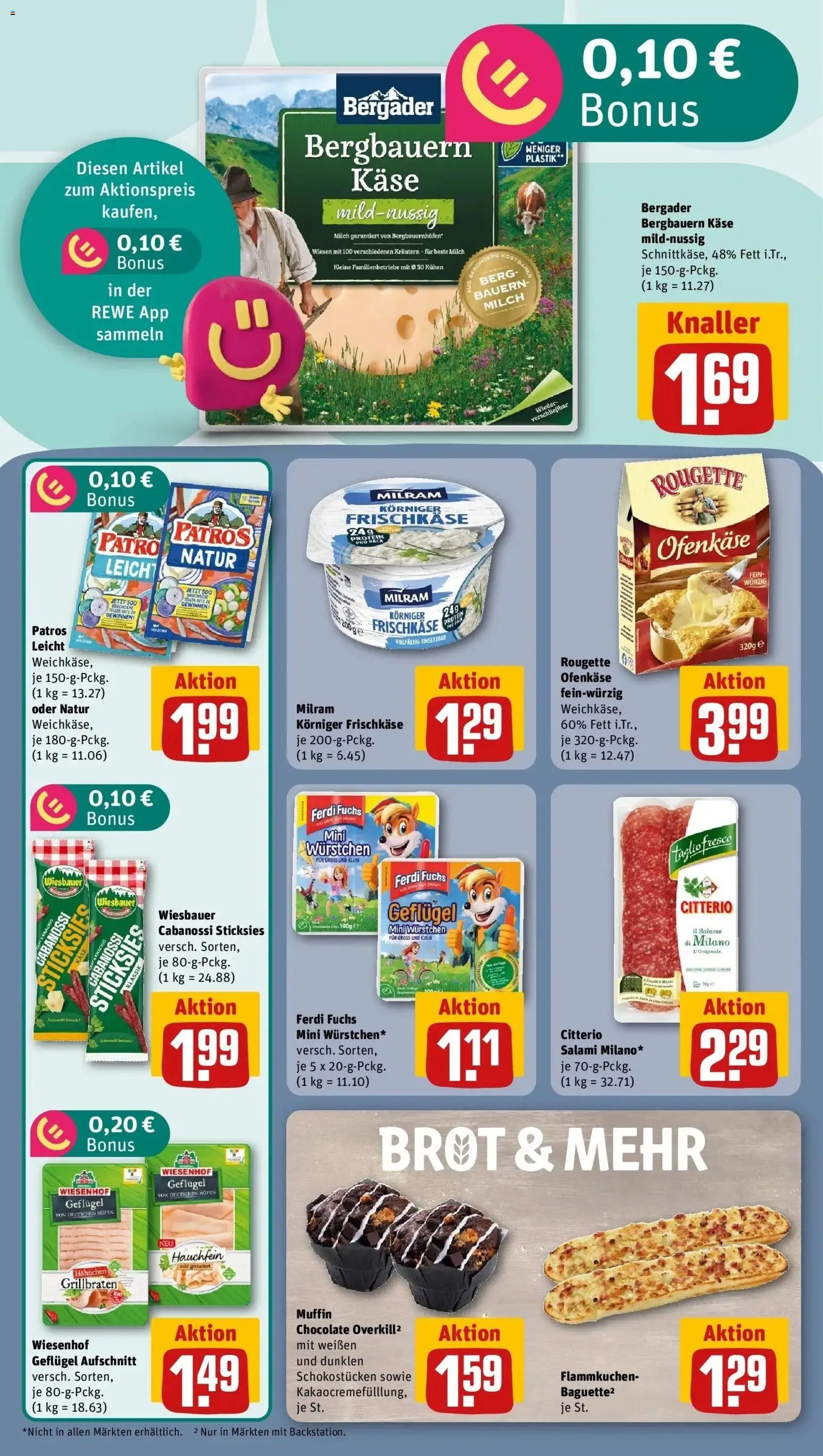 REWE Prospekt ab 05.10.2026 zum Blättern » Angebote | Seite: 14 | Produkte: Hahnchen, Milram, Brot, Salami