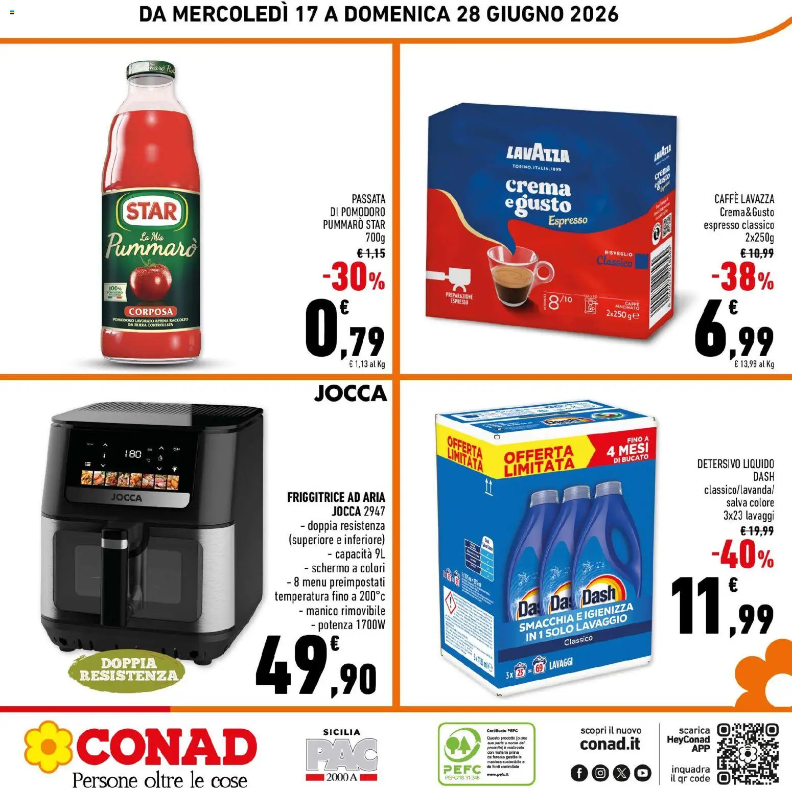 Volantino Conad del 17.06.2026 | Pagina: 32 | Prodotti: Crema, Detergente, Passata di pomodoro, Macinato
