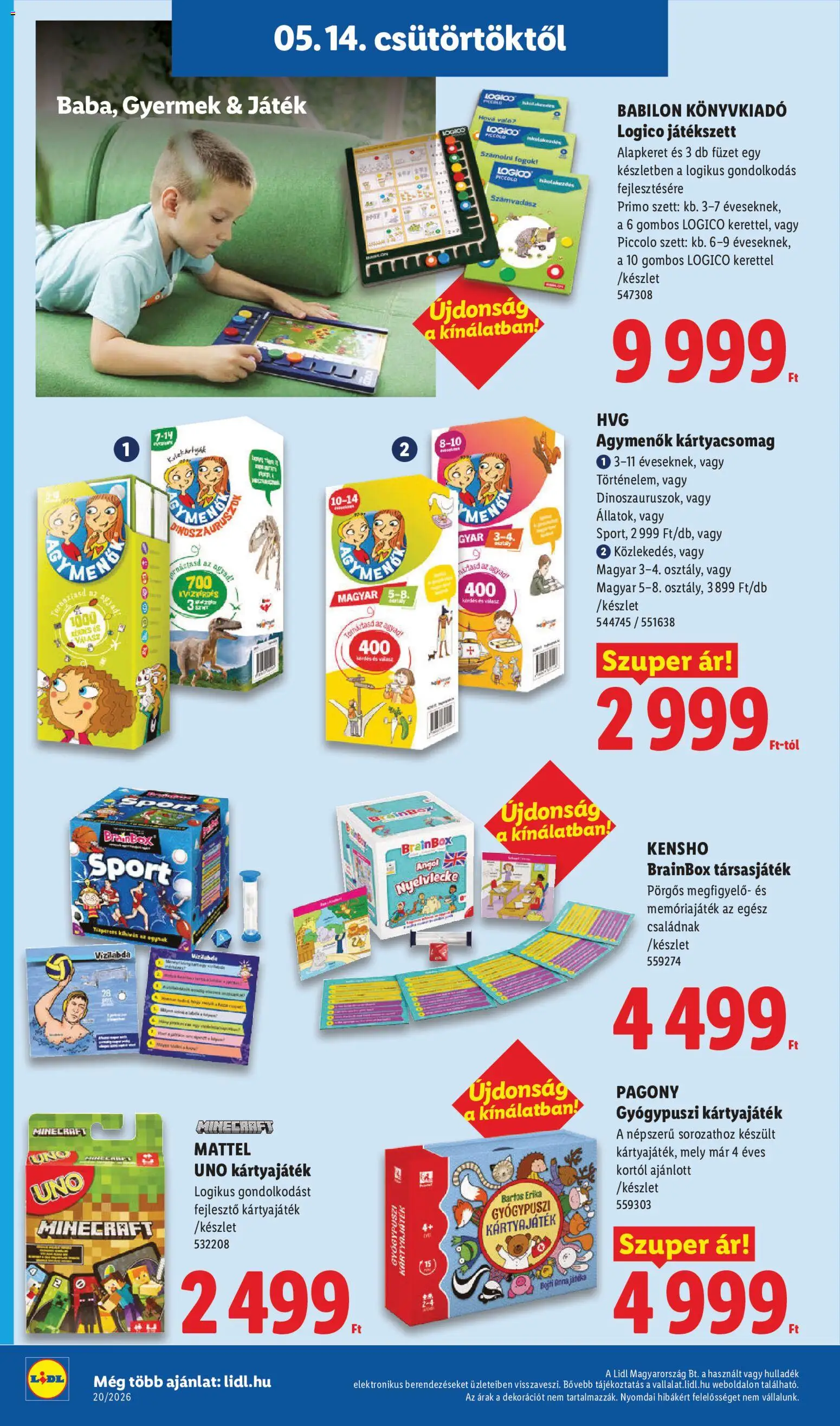 Lidl akciós ujság - amely érvényes a következő dátumtól: 14.05.2026 | Oldal: 38 | Termékek: Játék, Társasjáték