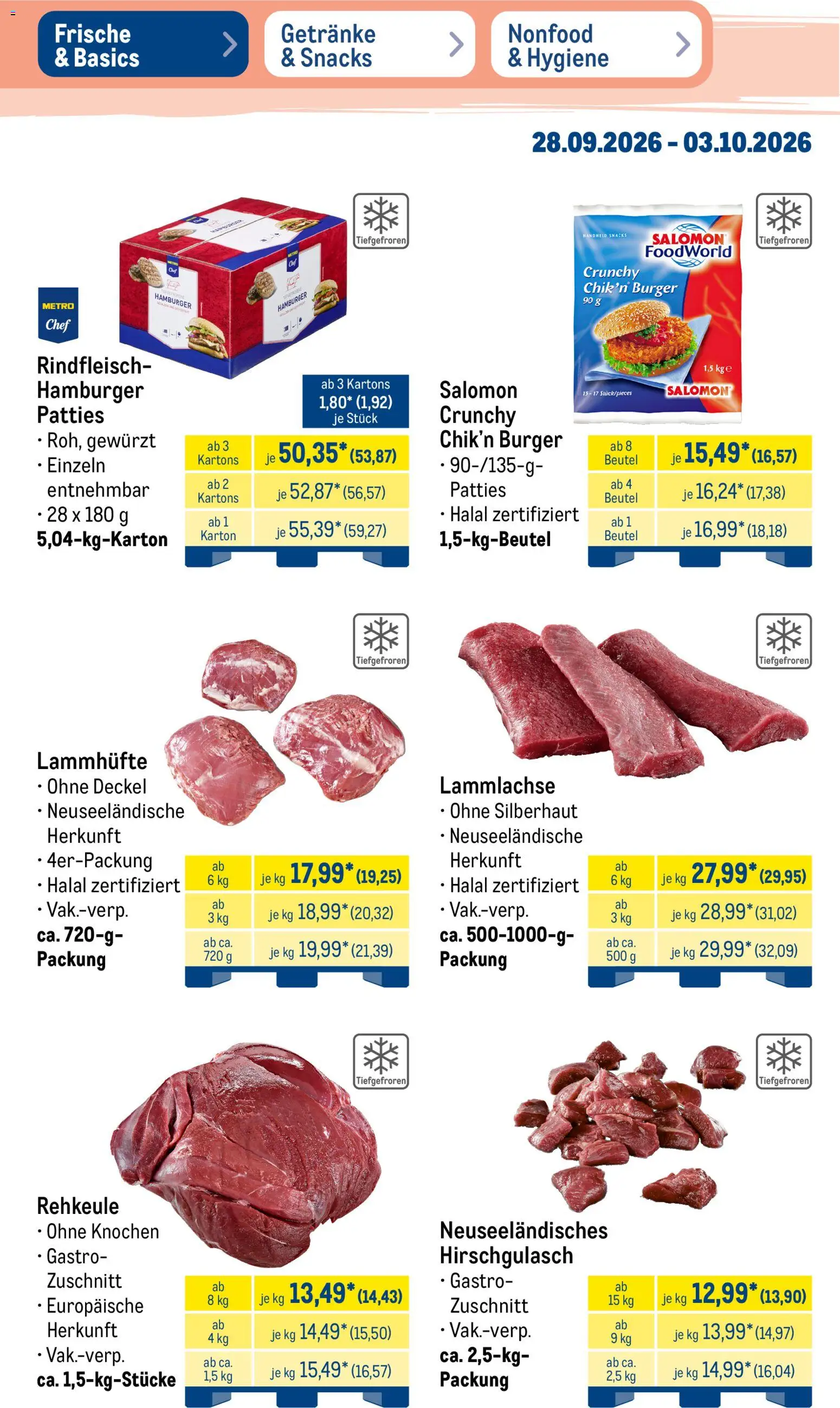 Metro NonFood-Angebote – gültig ab 28.09.2026 | Seite: 33 | Produkte: Burger, Rindfleisch