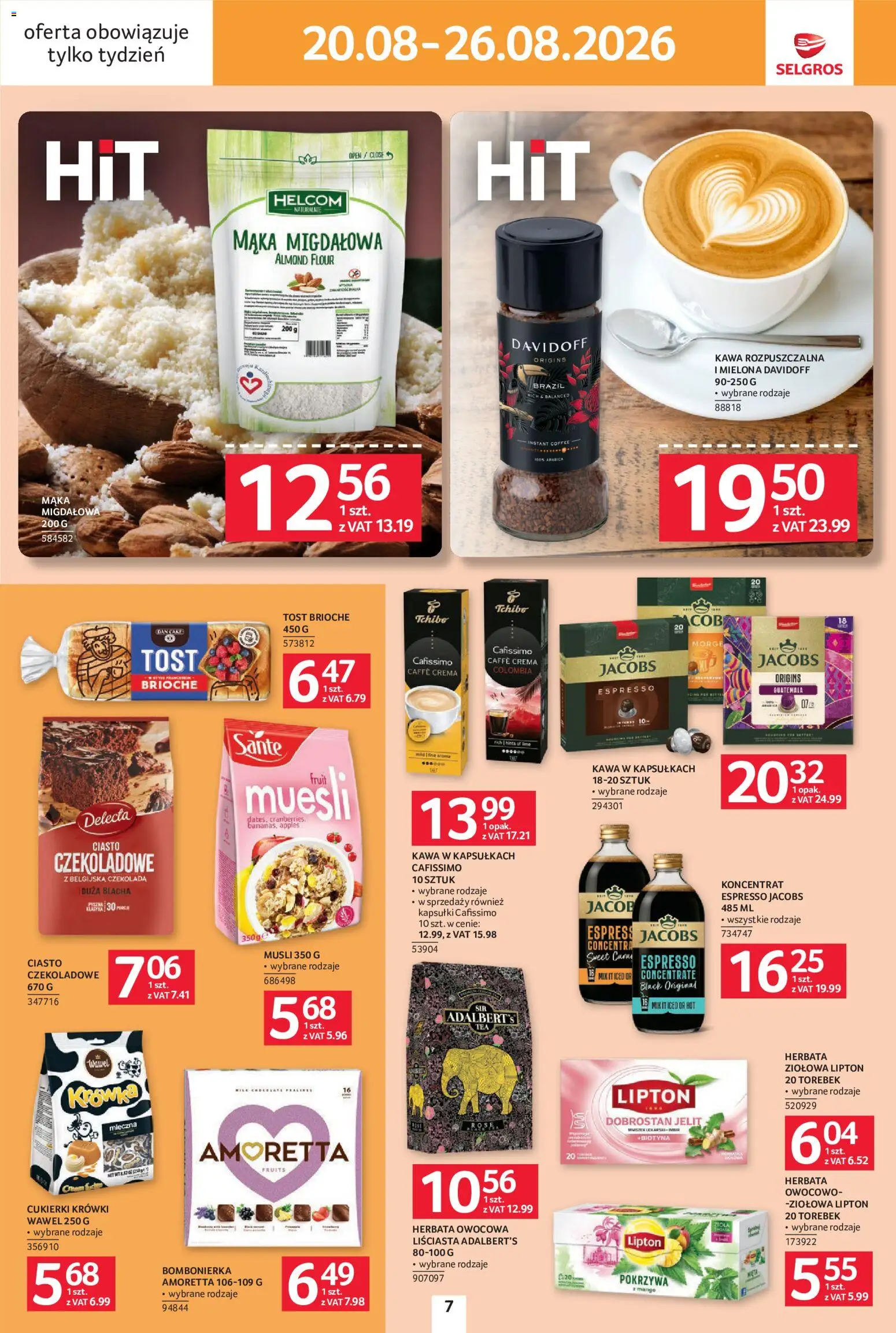 Selgros cash&carry gazetka - Jeszcze więcej super promocji od 20.08.2026 | Strona: 7 | Produkty: Kapsułki, Herbata owocowa, Kapsułki cafissimo, Czekolada