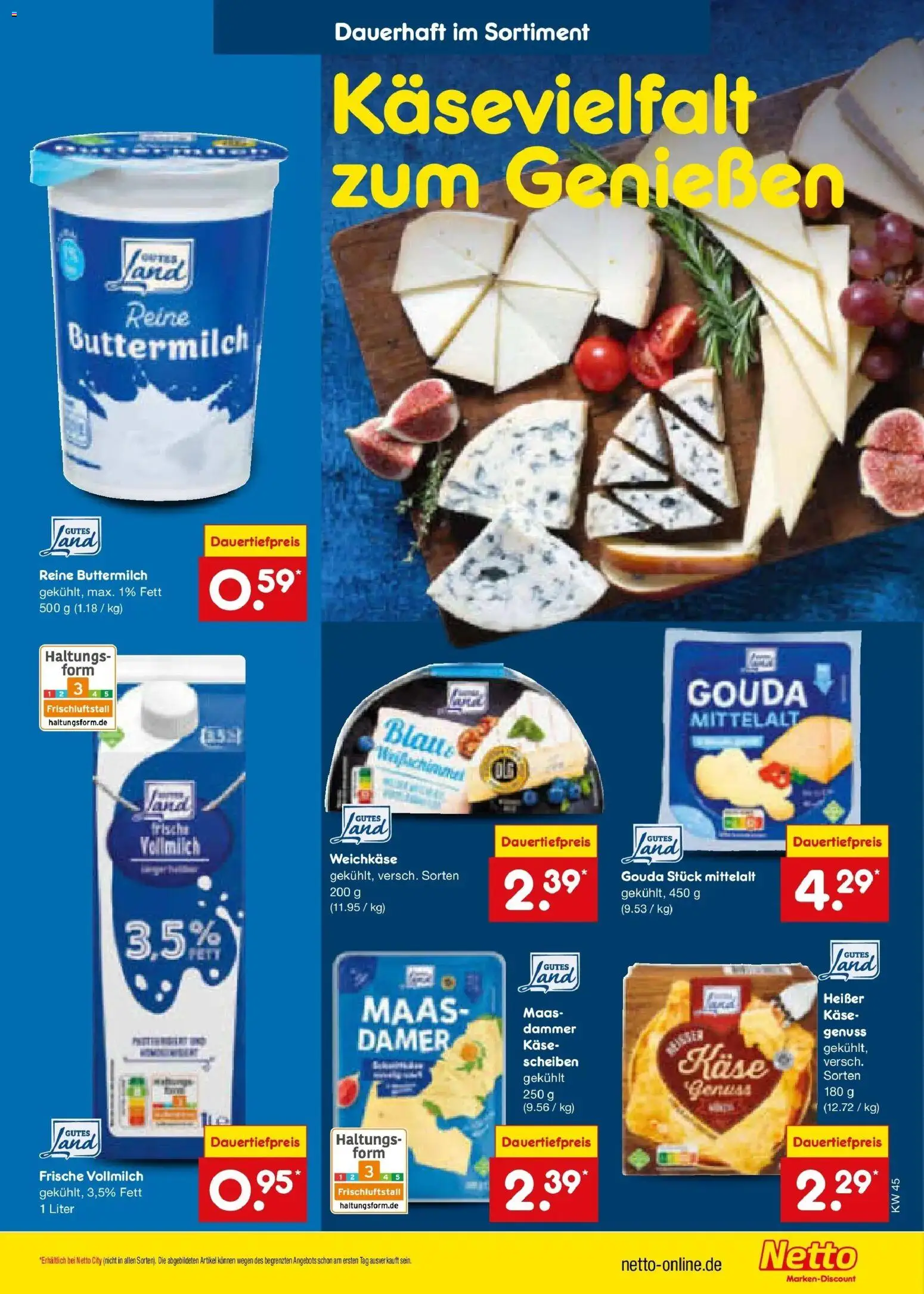 Netto Marken-Discount Prospekt Mauern – gültig ab 02.11.2026 | Seite: 23 | Produkte: Buttermilch, Käse, Gouda
