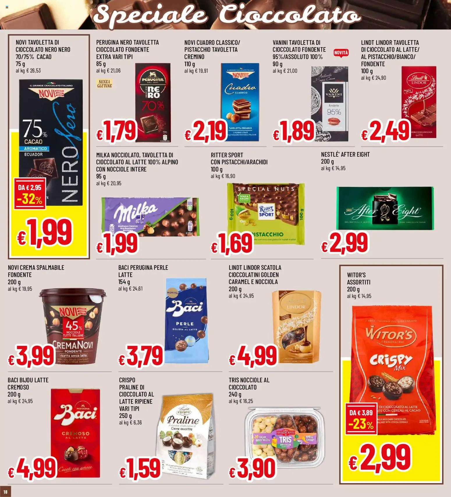 Volantino Famila del 29/10/2026 | Pagina: 17 | Prodotti: Cioccolato, Cereali, Lindt, Scatola