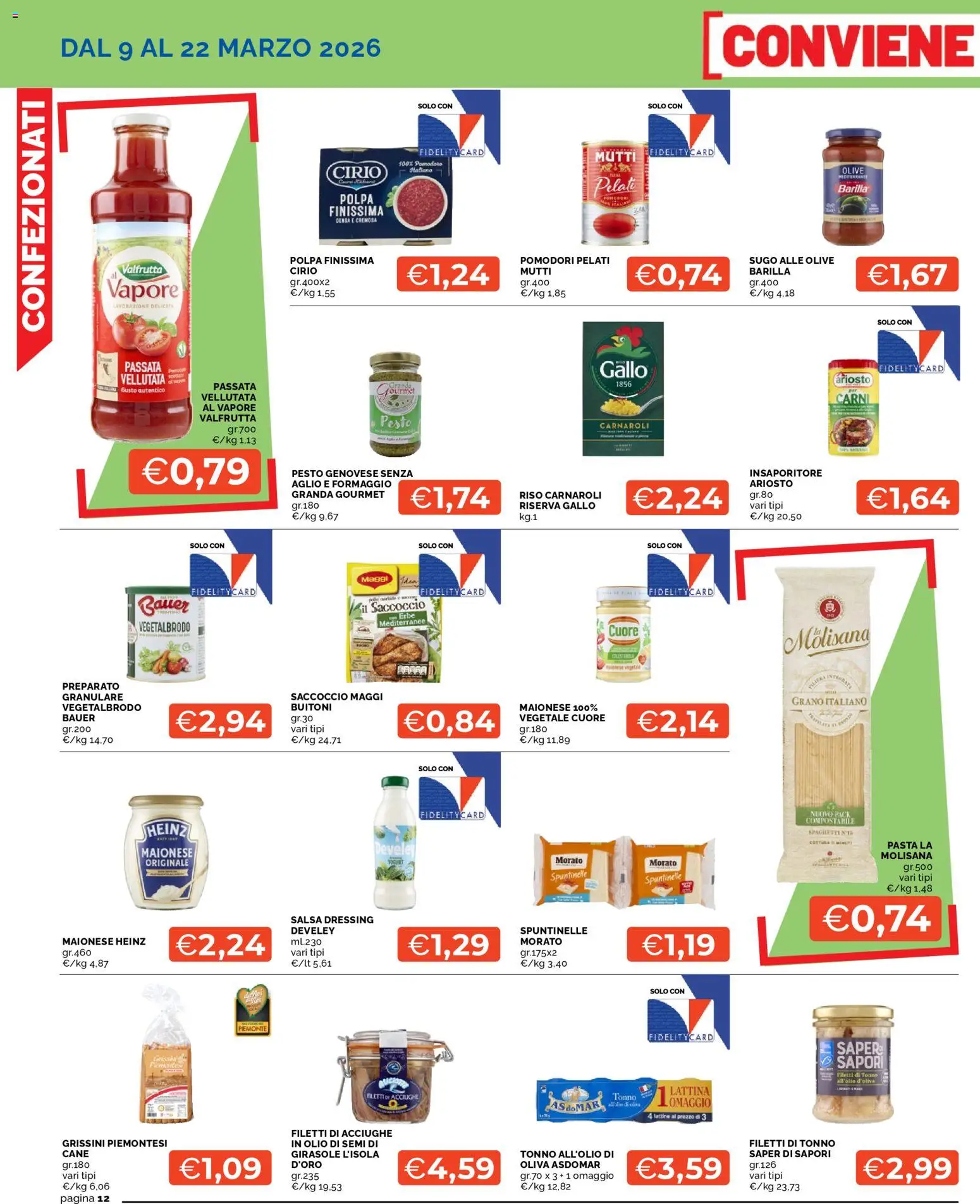 Volantino Mercatò del 09.03.2026 | Pagina: 12 | Prodotti: Riso, Maionese, Pesto, Grissini