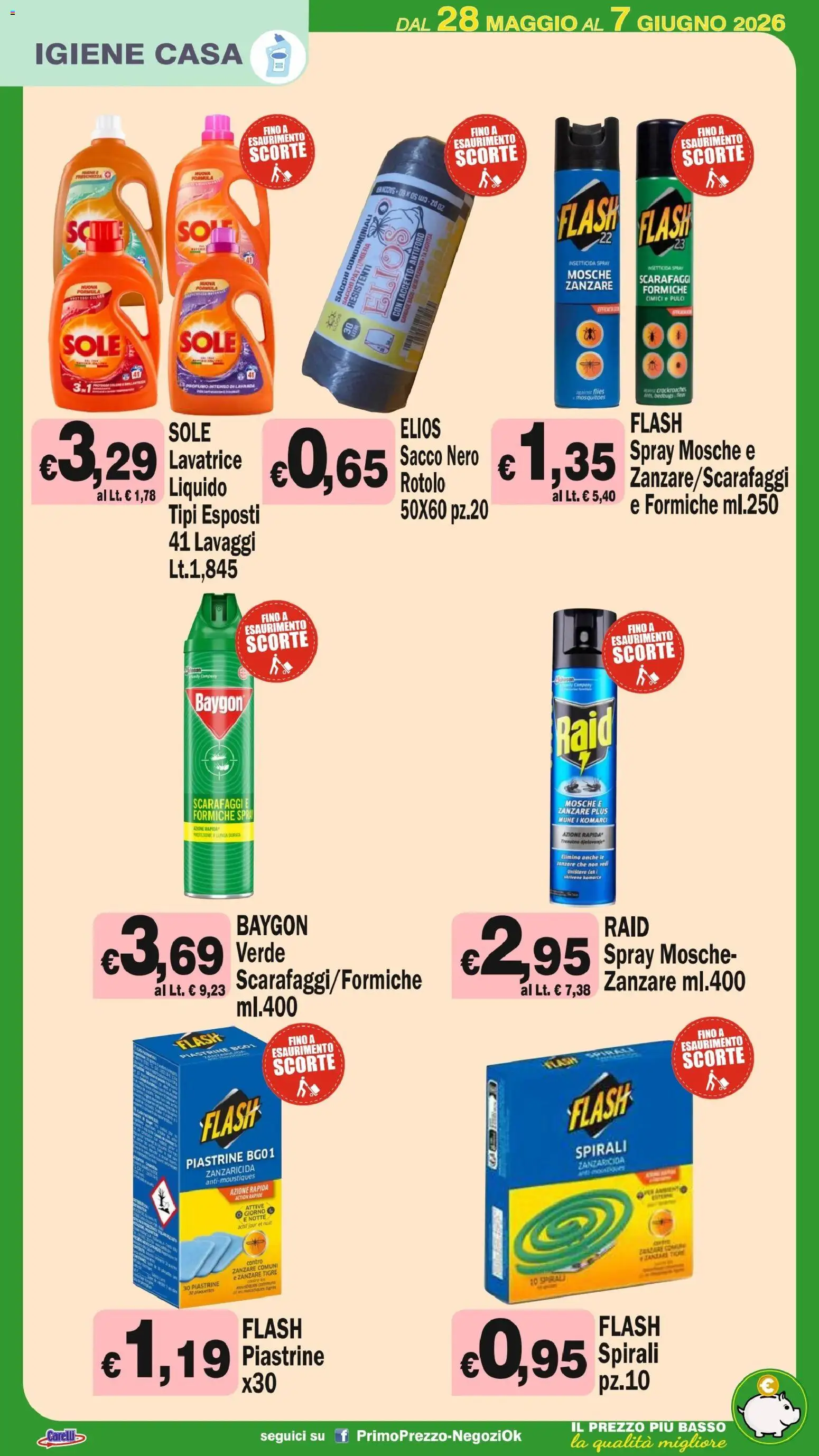 Volantino Primo Prezzo del 28.05.2026 | Pagina: 28 | Prodotti: Lavatrice, Lavanda, Insetticida, Profumo