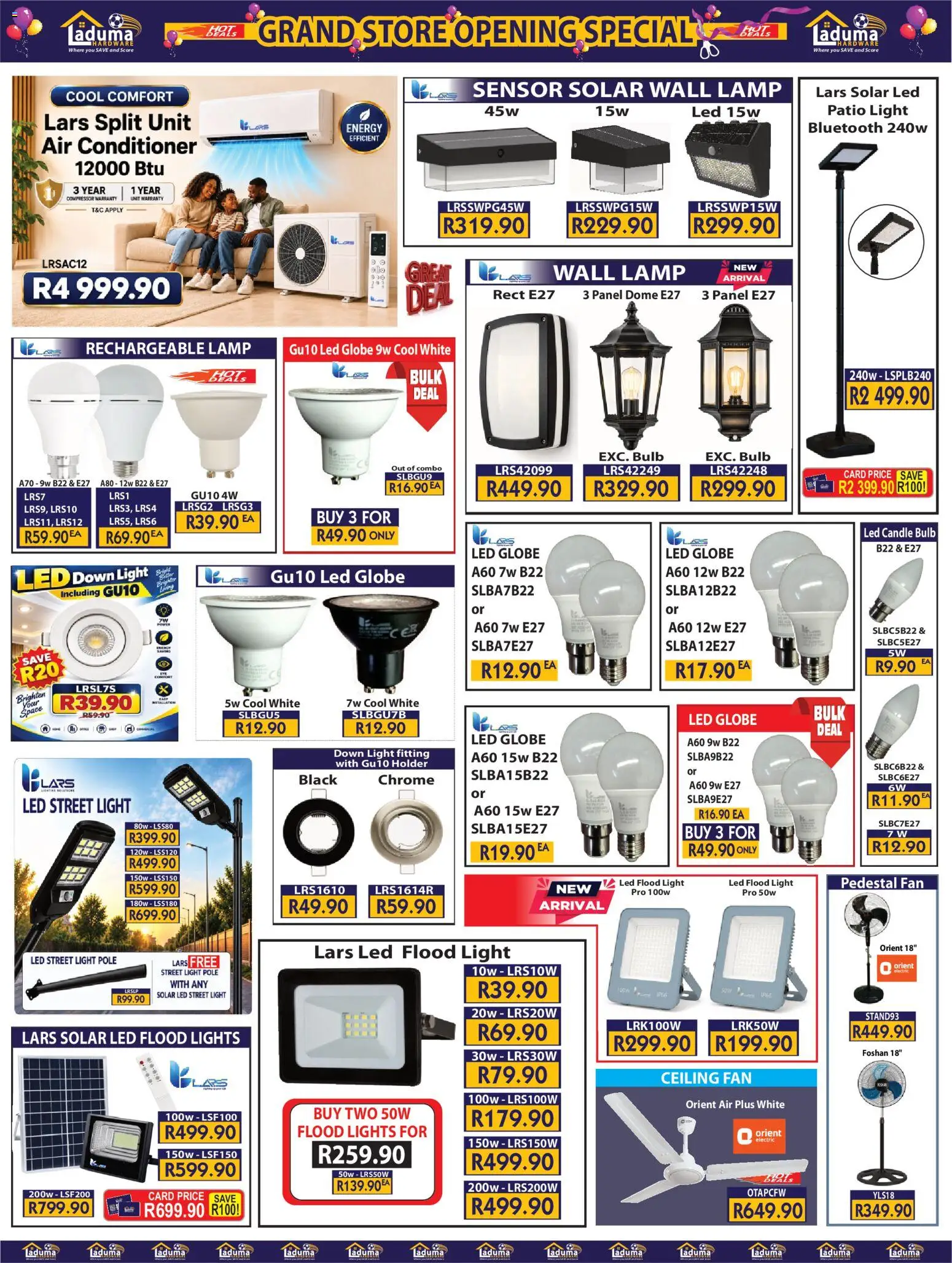 New Laduma Hardware catalogue – valid from 22/10/2026 | Page: 14 | Products: Globe, Compressor, Lamp, Conditioner