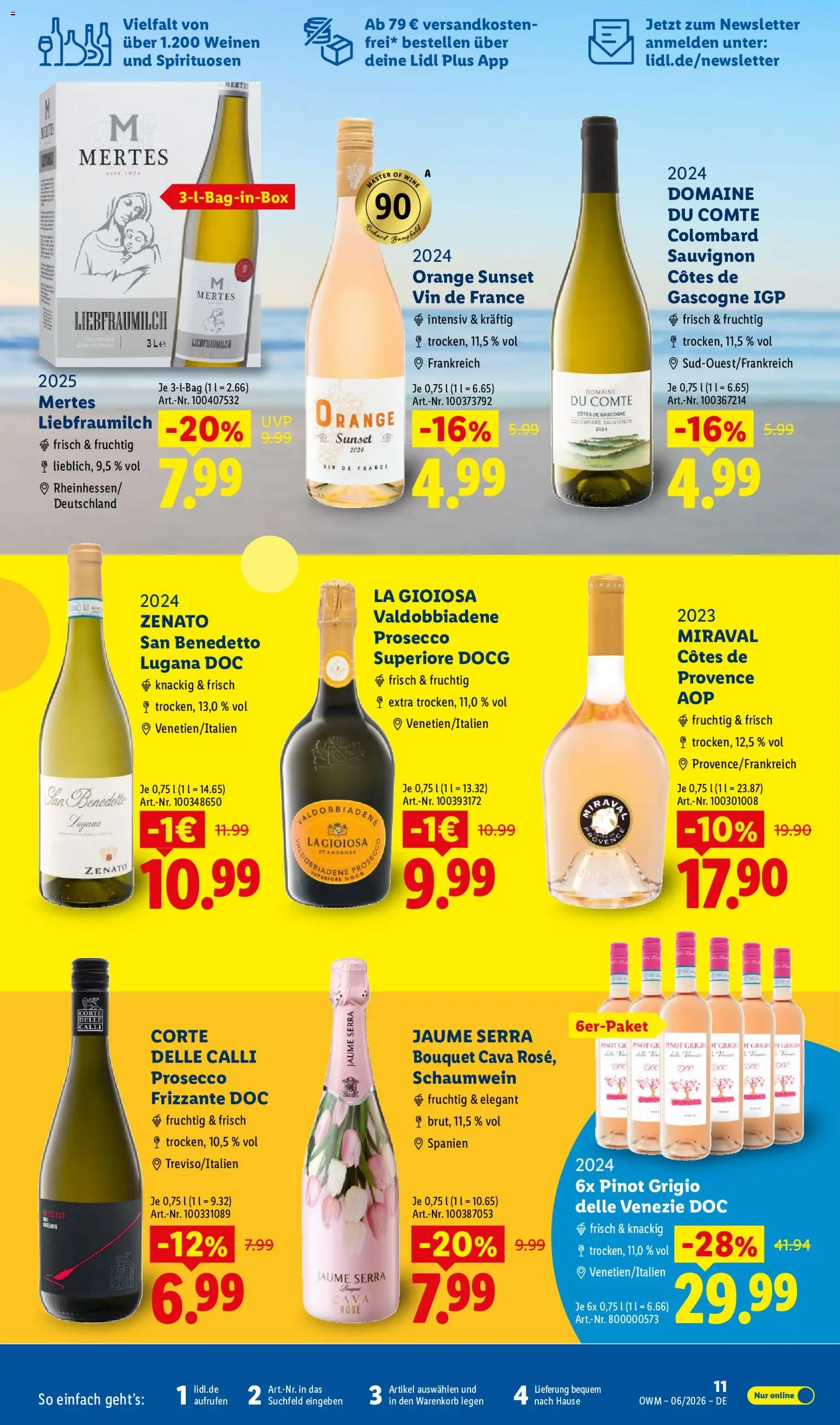 Lidl Německo leták - Wein & Spirituosen od 01.06.2026 | Strana: 11 | Produkty: Prosecco, Frizzante, Pinot Grigio