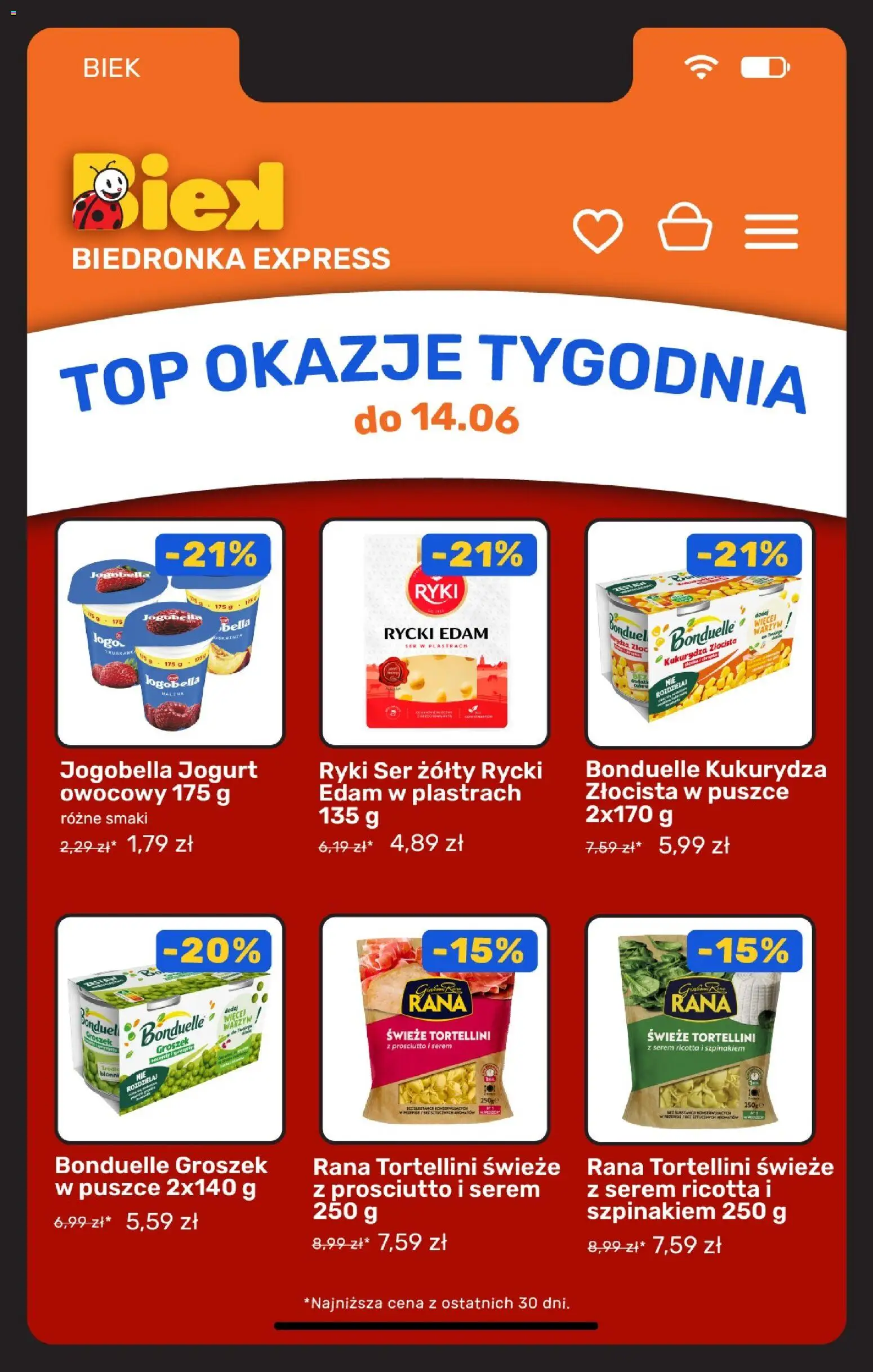 Biedronka gazetka - Biek od 12.06.2026 | Strona: 6 | Produkty: Top, Kukurydza, Jogurt owocowy, Prosciutto
