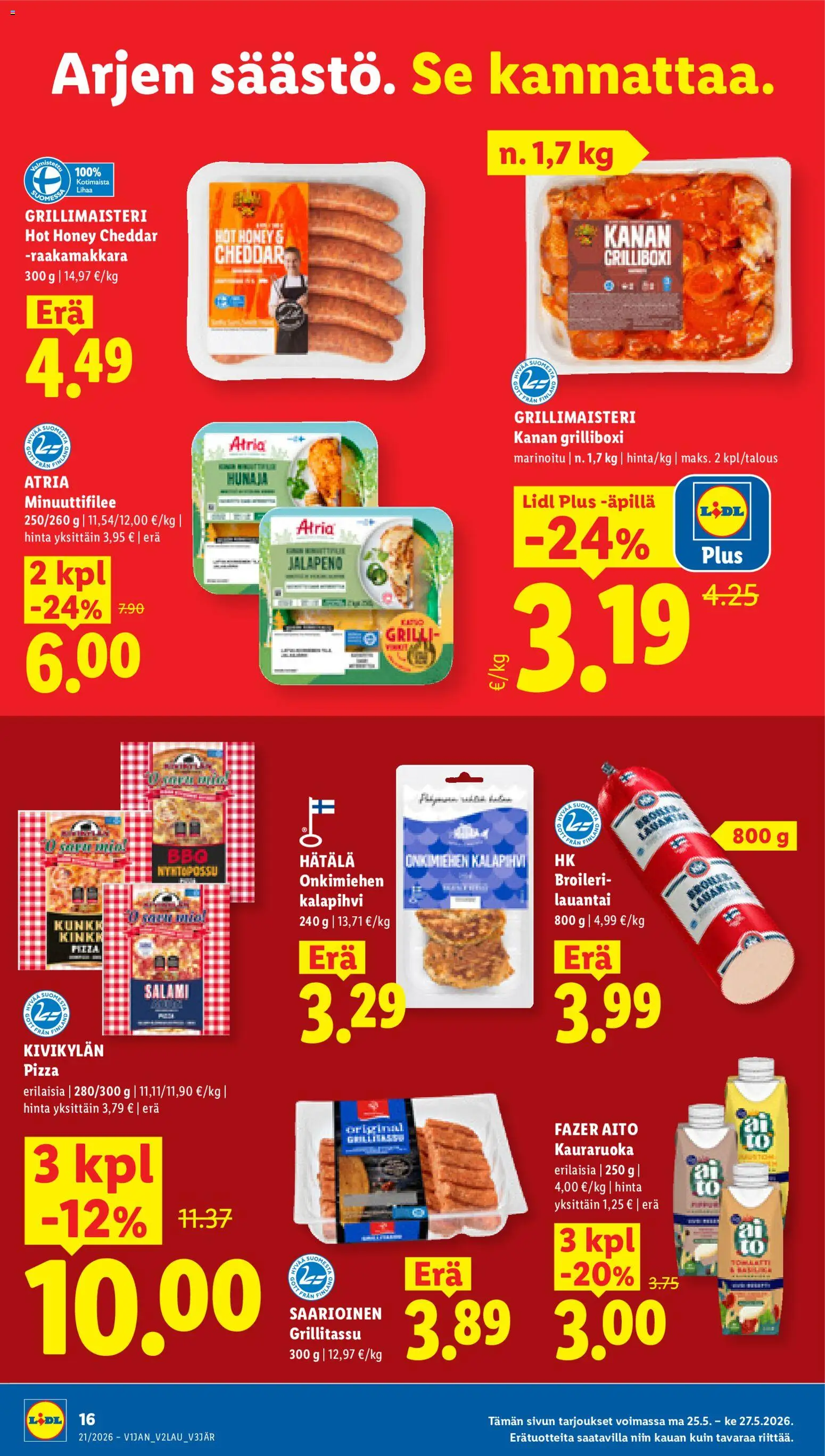 Lidl tarjoukset - Helsinki – voimassa 21.05.2026 alkaen | Sivu: 20 | Tuotteet: Grilli, Salami, Pizza, Hunaja