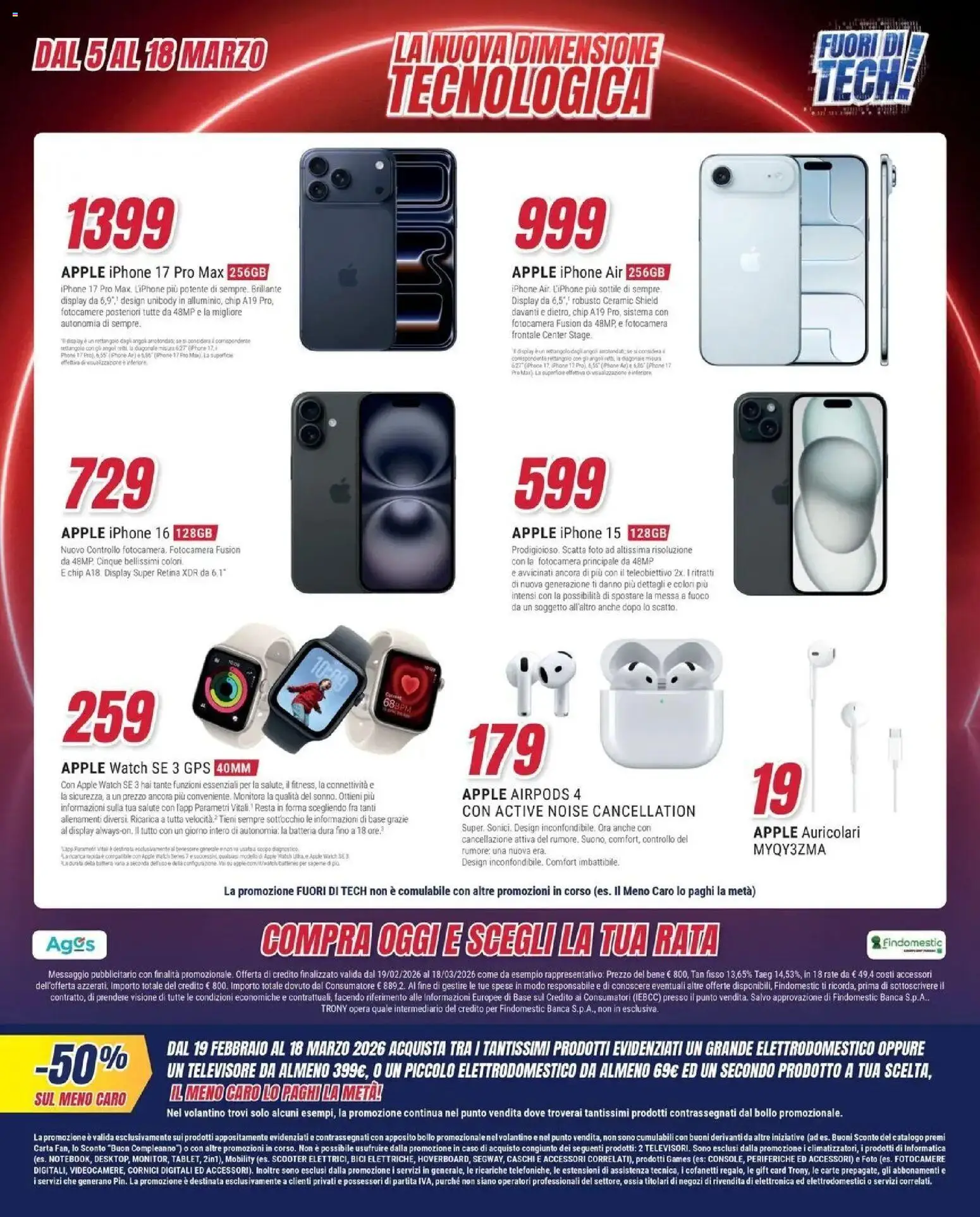 Volantino Trony del 04.03.2026 | Pagina: 37 | Prodotti: Iphone, Fotocamera, Airpods, Batteria